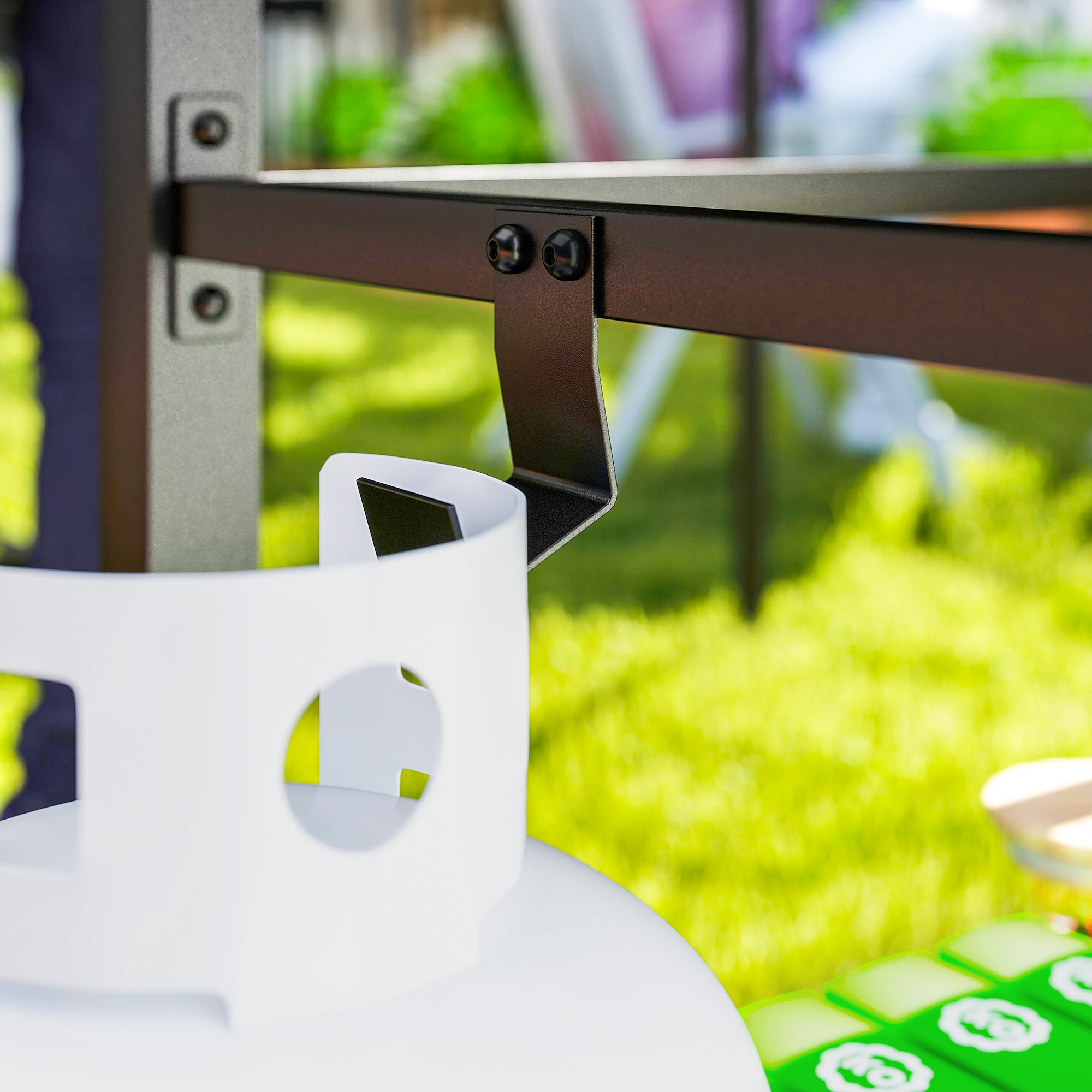 Grillwagen 2-Etagen Servierwagen mit Arbeitsfläche Ablagen Haken Räder Edelstahl 102 x 56 x 81cm