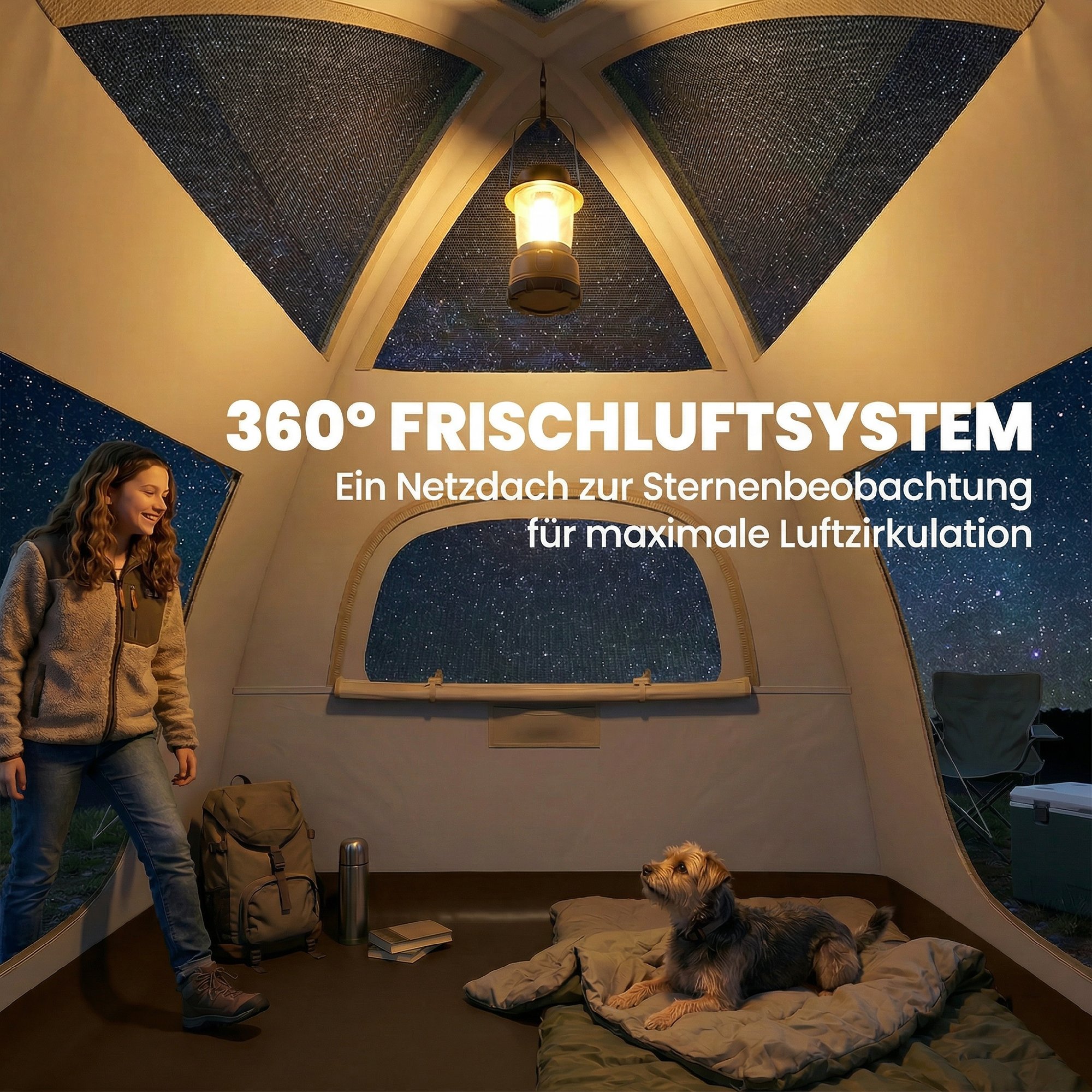 aufblasbares Zelt 3 Personen Schneller Aufbau Outdoor Camping Zelt mit Luftpumpe Meshfenster abnehmbar Dach