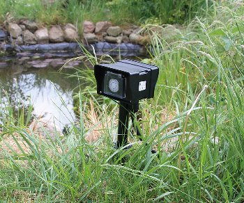 Gartensteckdose mit Erdspieß, 2-fach / IP44, 10m Kabel, Zeitschaltuhr