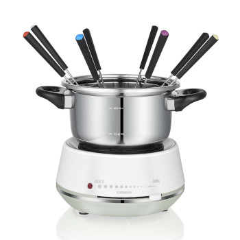 elektrisches Fondue 2l 1200W edelstahl / weiß