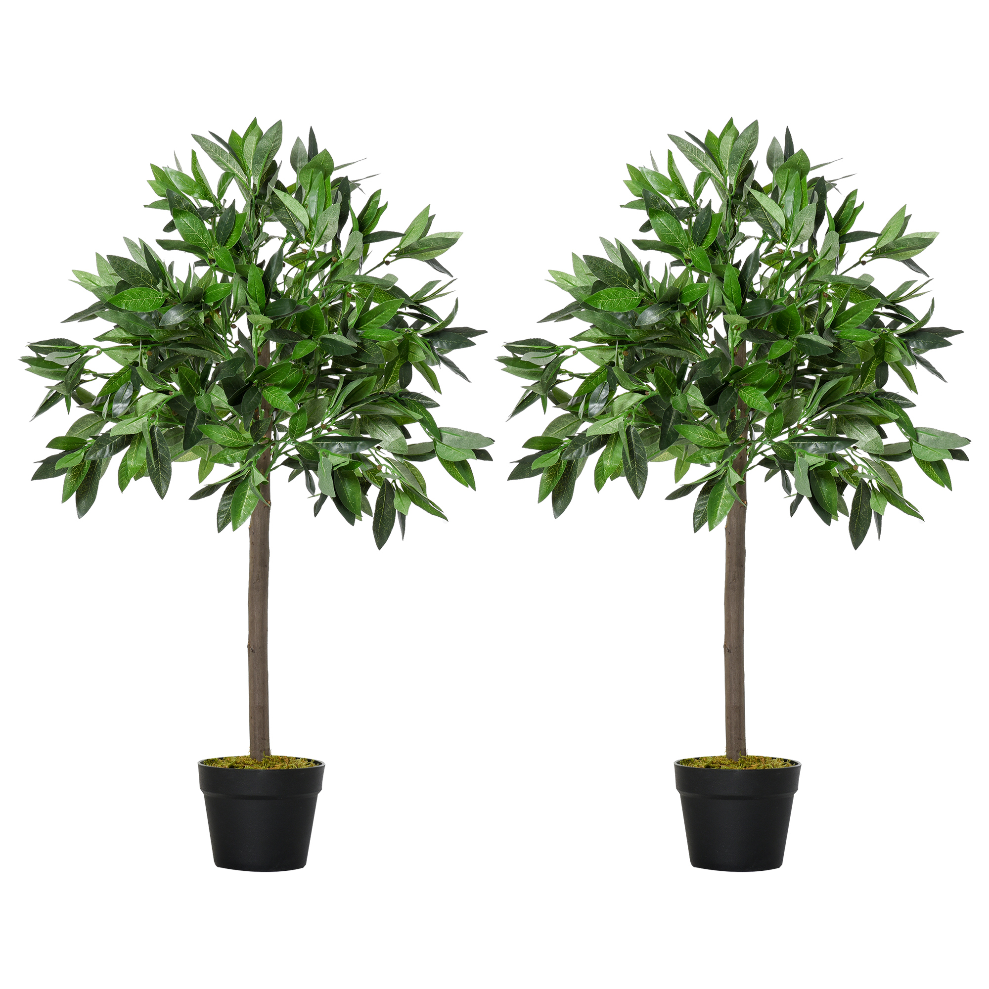 2er-Set künstlicher Lorbeerbaum, 90 cm, Kunstpflanzen im Zementtopf, Kunststoff-Pflanzen für drinnen und draußen, Grün 2er-Set künstlicher Lorbeerbaum, 90 cm, Kunstpflanzen im Zementtopf, Kunststoff-Pflanzen für drinnen und draußen, Grün