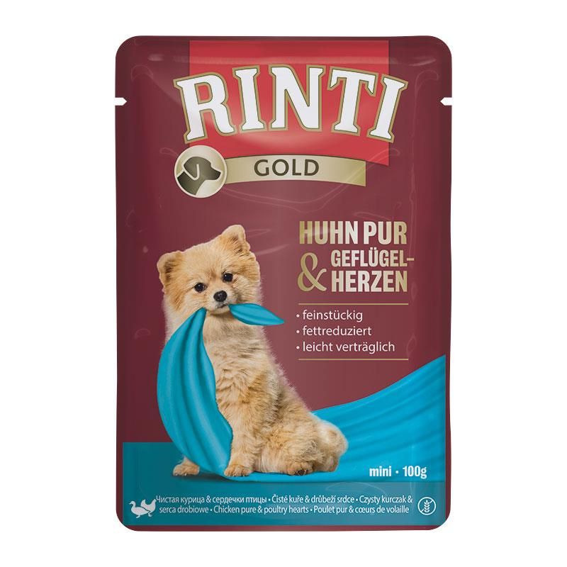 Rinti PB Gold Huhn Pur & Geflügelherzen 100g Rinti PB Gold Huhn Pur & Geflügelherzen 100g