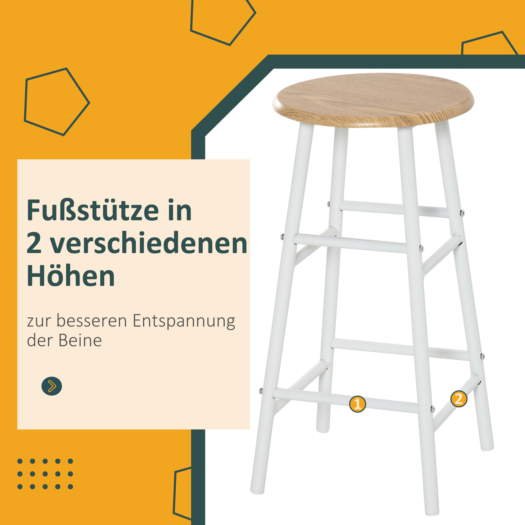 Bartisch Set Bartisch mit 2 Barhockern Essgruppe Küchentisch mit Lagerregal Esstisch für Esszimmer, Küche, Weiß