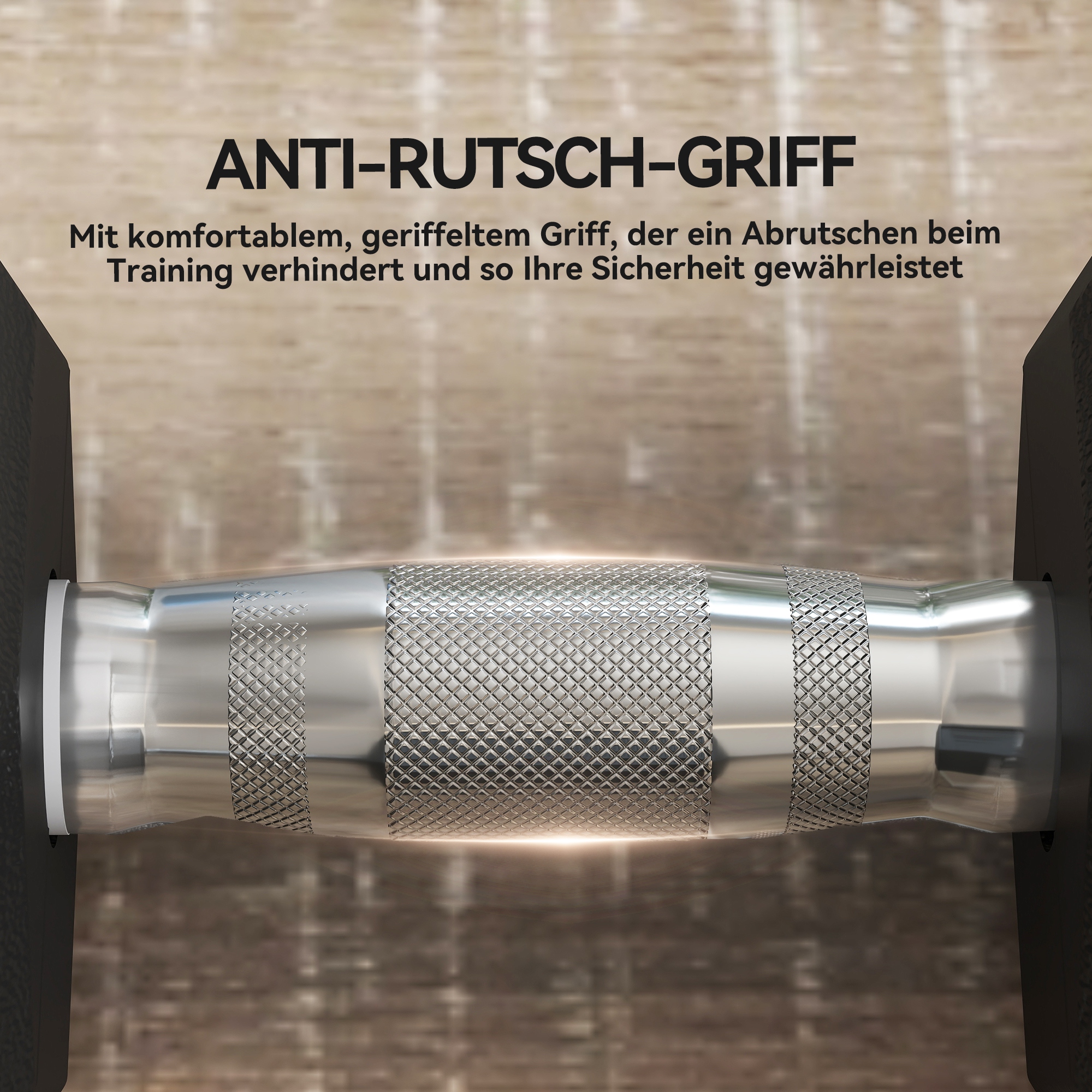 Kurzhantel, 35 kg Hantel, Hantel, Gewicht, Anti-Rutsch-Griff, Schwarz + Silber