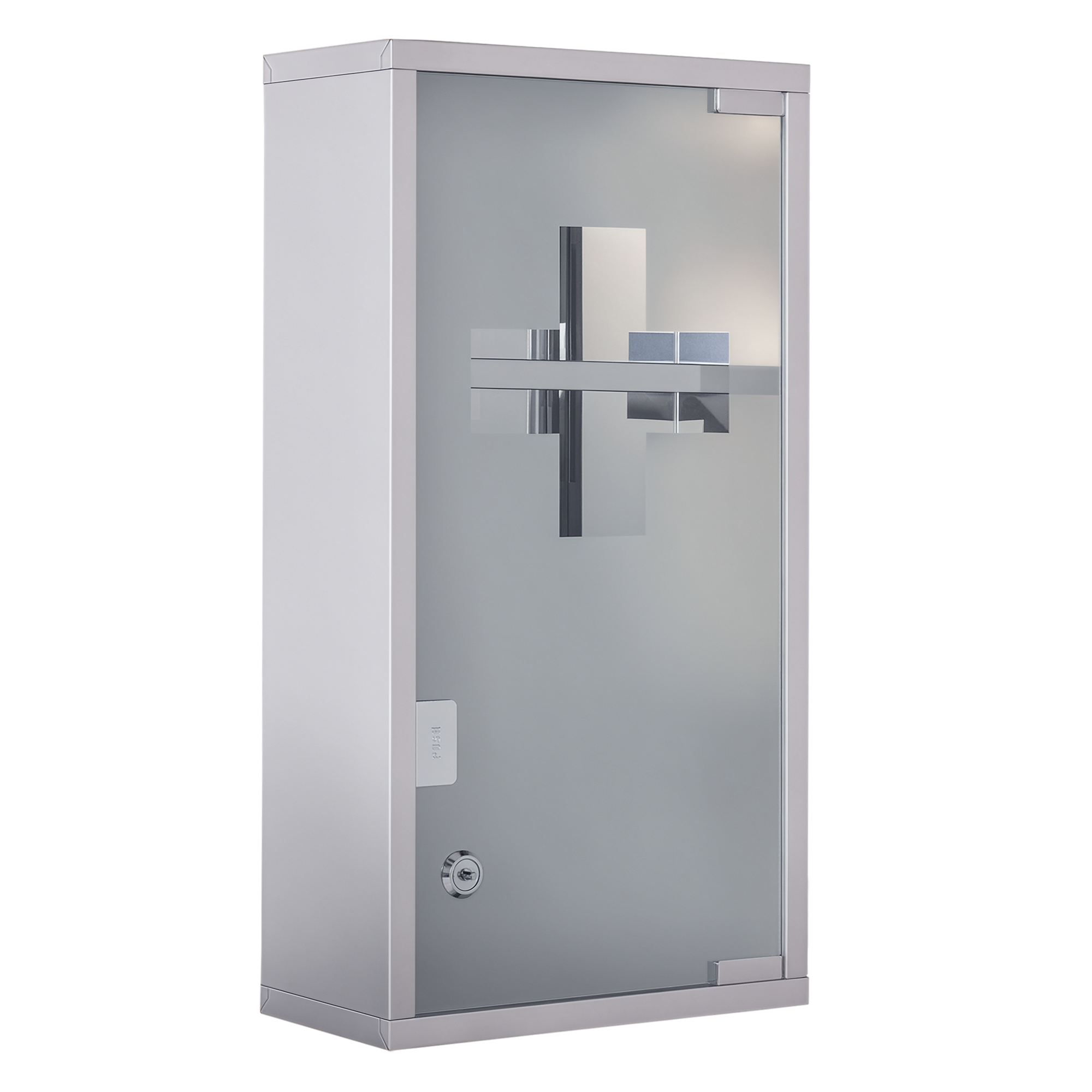 Medizinschrank aus Edelstahl Arzneischrank zur Medikamenten-Aufbewahrung, Abschließbar Medikamentenschrank mit 3 Fächer, Glastür 25 x 12 x 48 cm, Silber Medizinschrank aus Edelstahl Arzneischrank zur Medikamenten-Aufbewahrung, Abschließbar Medikamentenschrank mit 3 Fächer, Glastür 25 x 12 x 48 cm, Silber