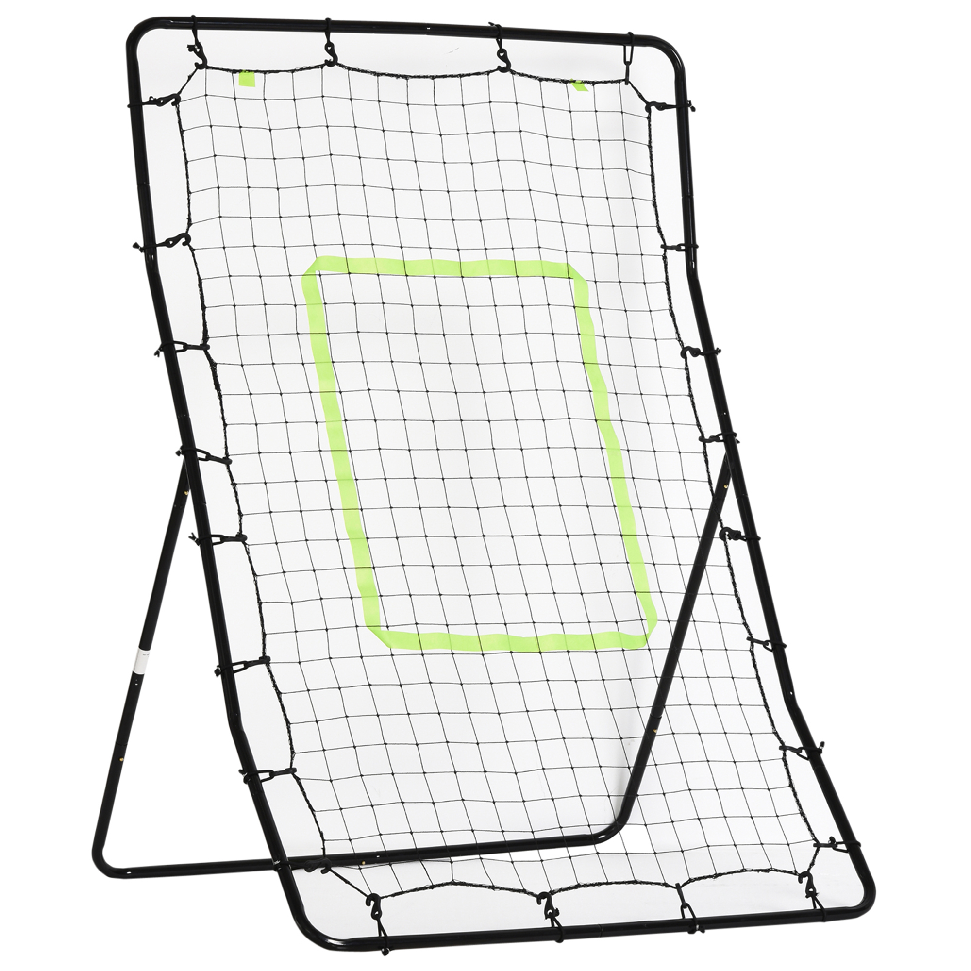 Baseball Rebounder, Tragebar Softball Pitchback-Netz, Rückprallnetz mit Ziel Zone, verstellbarem Winkel Pitching Netz für Basebälle Softbälle, Metall, Schwarz