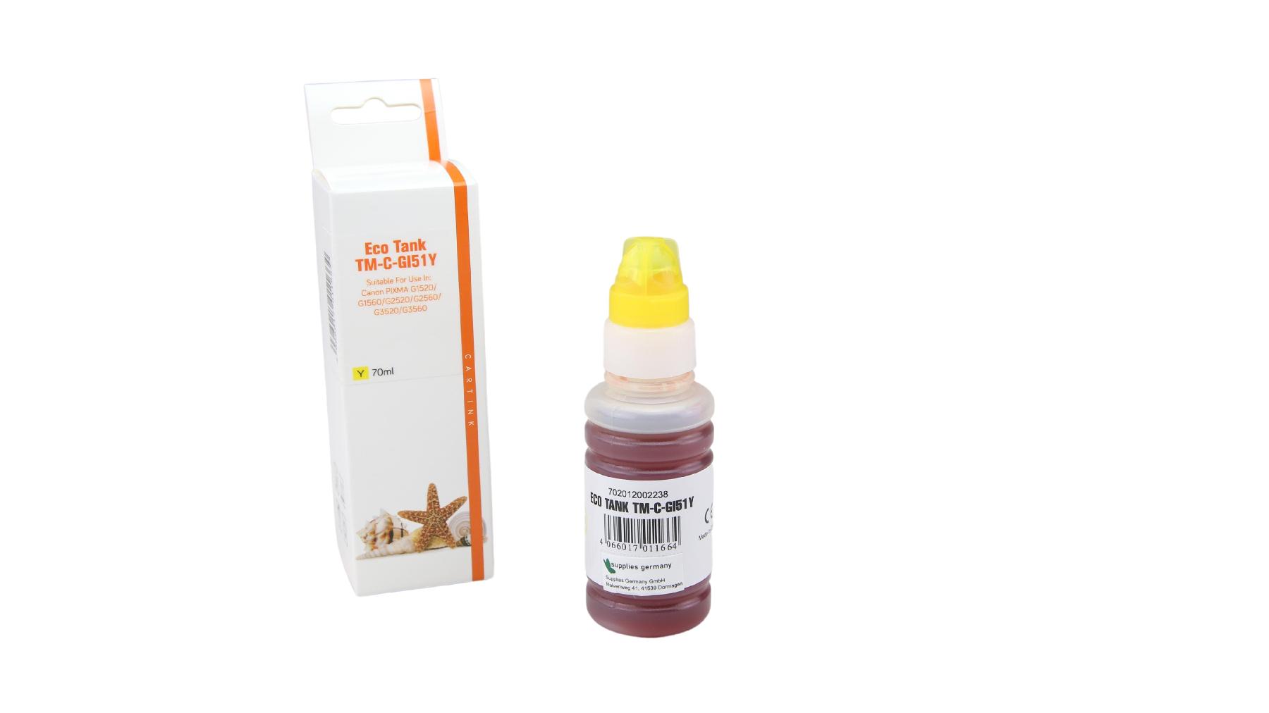GI51Y Eco Tank Nachfüllflasche yellow für Canon / 4548C001 / 70ml