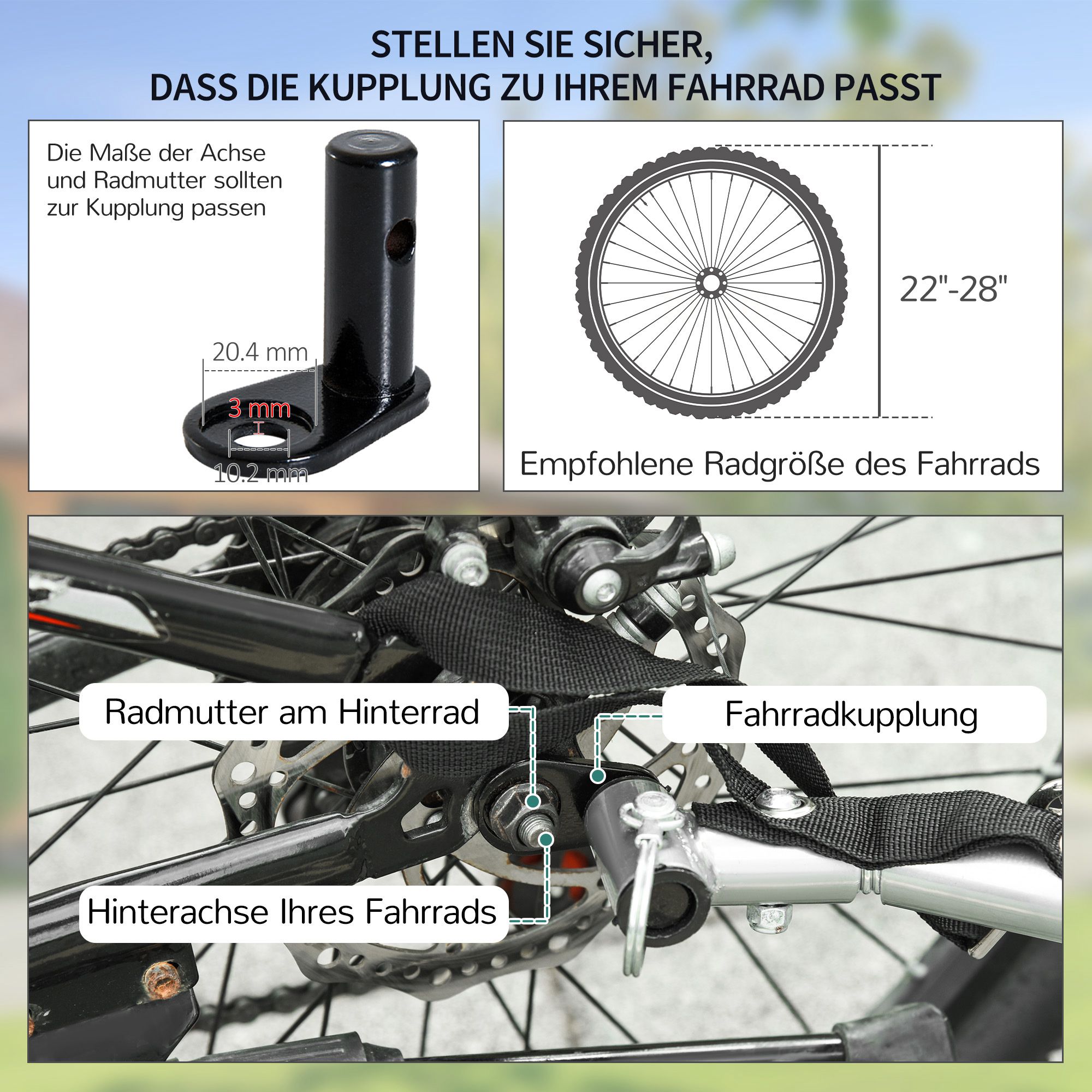 Fahrradanhänger Klappbar Lastenanhänger mit Kupplung,Transportwagen bis 40 kg belastbar, Transportanhänger Anhänger für Fahrrad Handwagen 140 x 88 x 60 cm