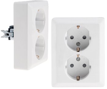 MILOS Schutzkontakt-Steckdose 2-fach / 250V~/ 16A, 1x UP, weiß matt