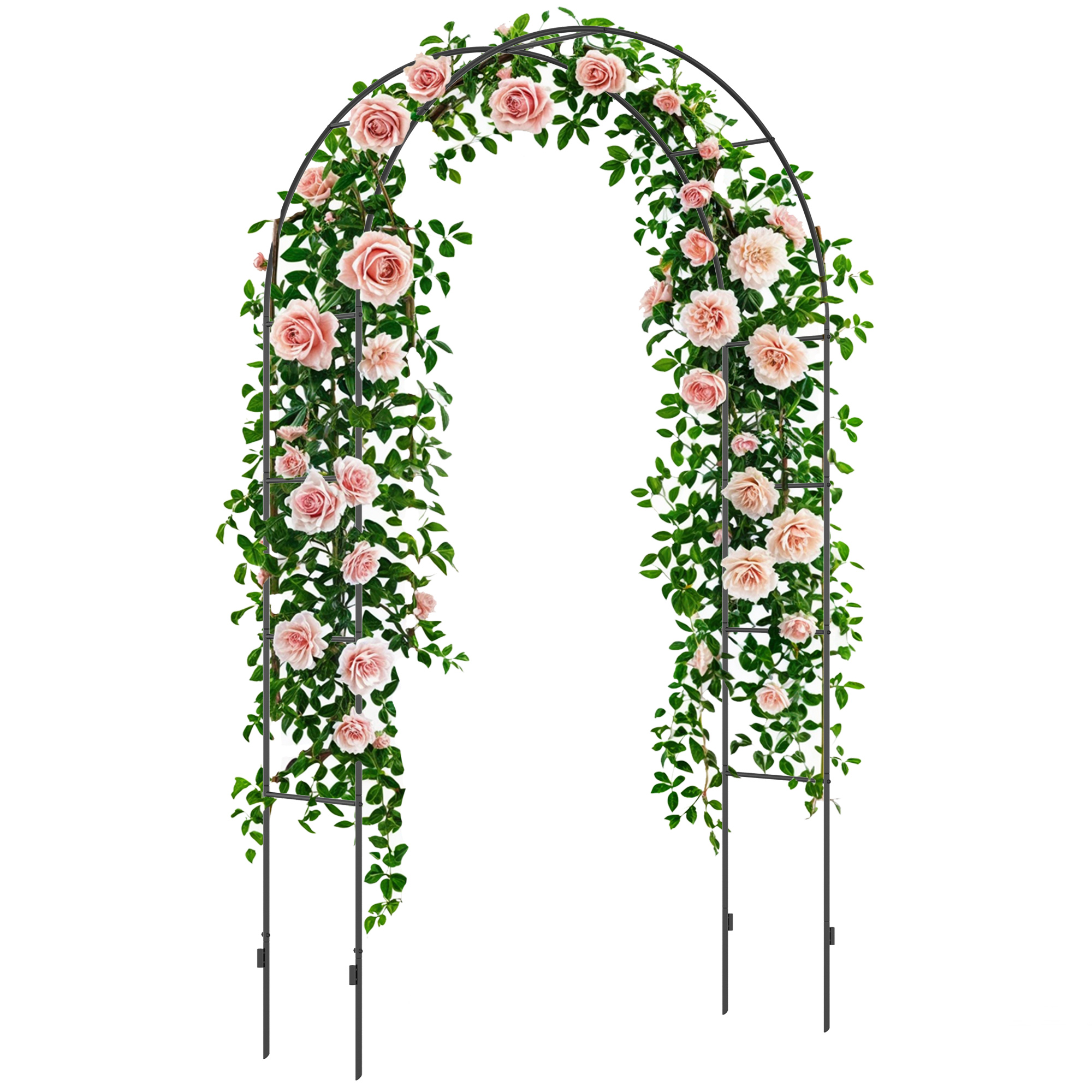Gartenbogen, Rosenbogen, Rankbogen, Rosenspalier Metall, schwarz, 1,40 x 0,40 x 2,40 m Gartenbogen, Rosenbogen, Rankbogen, Rosenspalier Metall, schwarz, 1,40 x 0,40 x 2,40 m