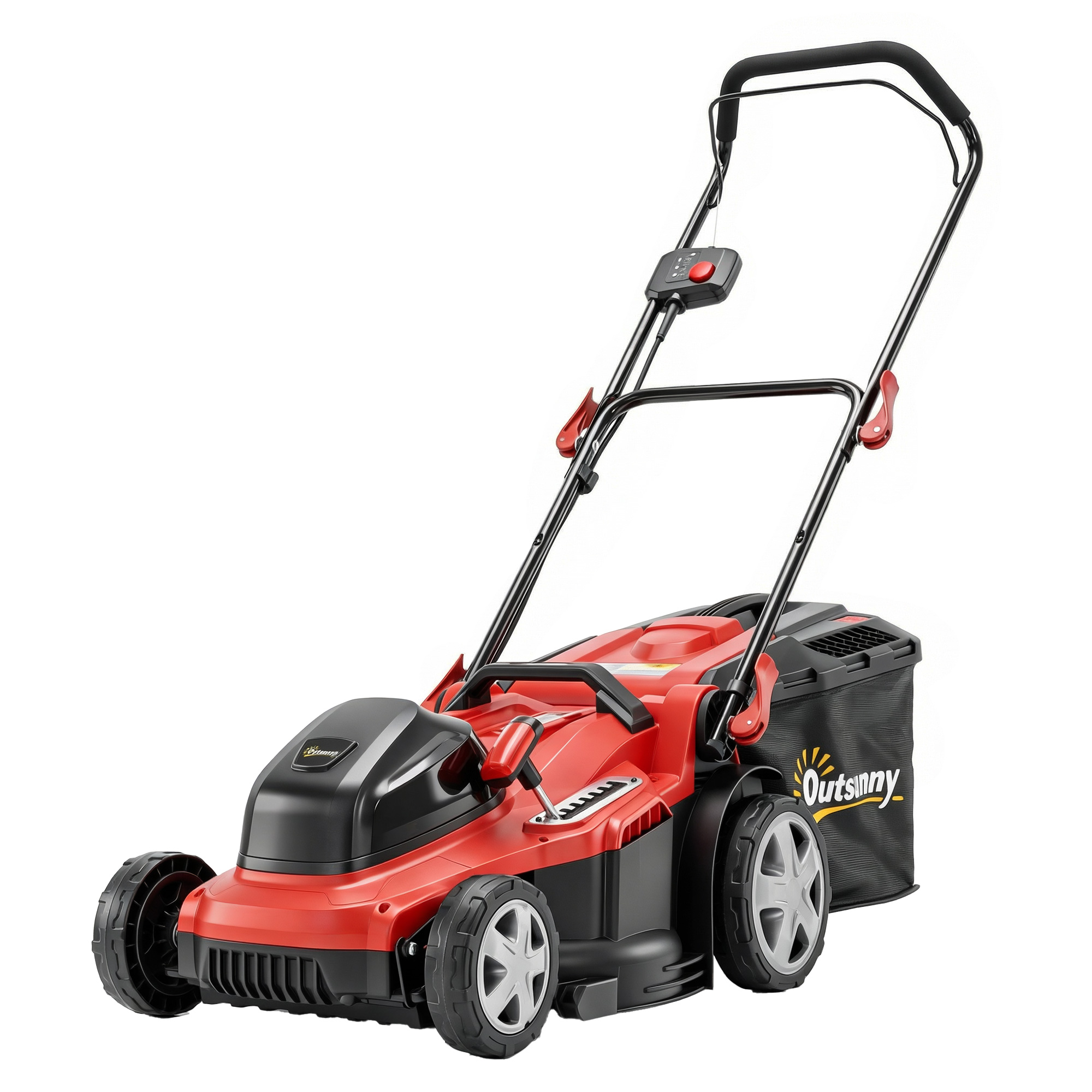 Elektro Rasenmäher 800 W mit 40 cm Schnittbreite 45L Fangkorb Akkuanzeige Überlastschutz 7 Schnitthöhen