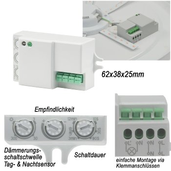 HF Bewegungsmelder "CBM extend" 230V / 180/360°, zur Nachrüstung in Leuchten