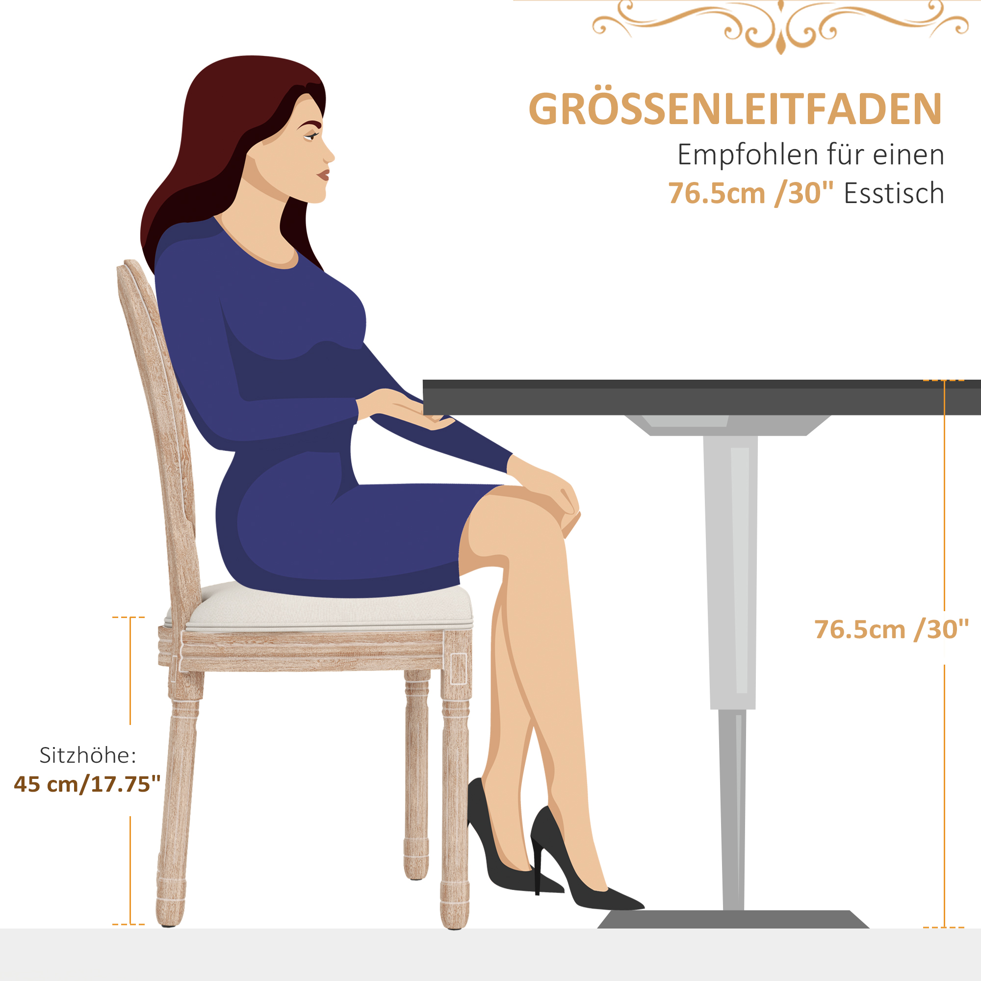 2er-Set Esszimmerstühle Küchenstühle, Vintage Design, Wienergeflecht-Optik, Natur + Creme