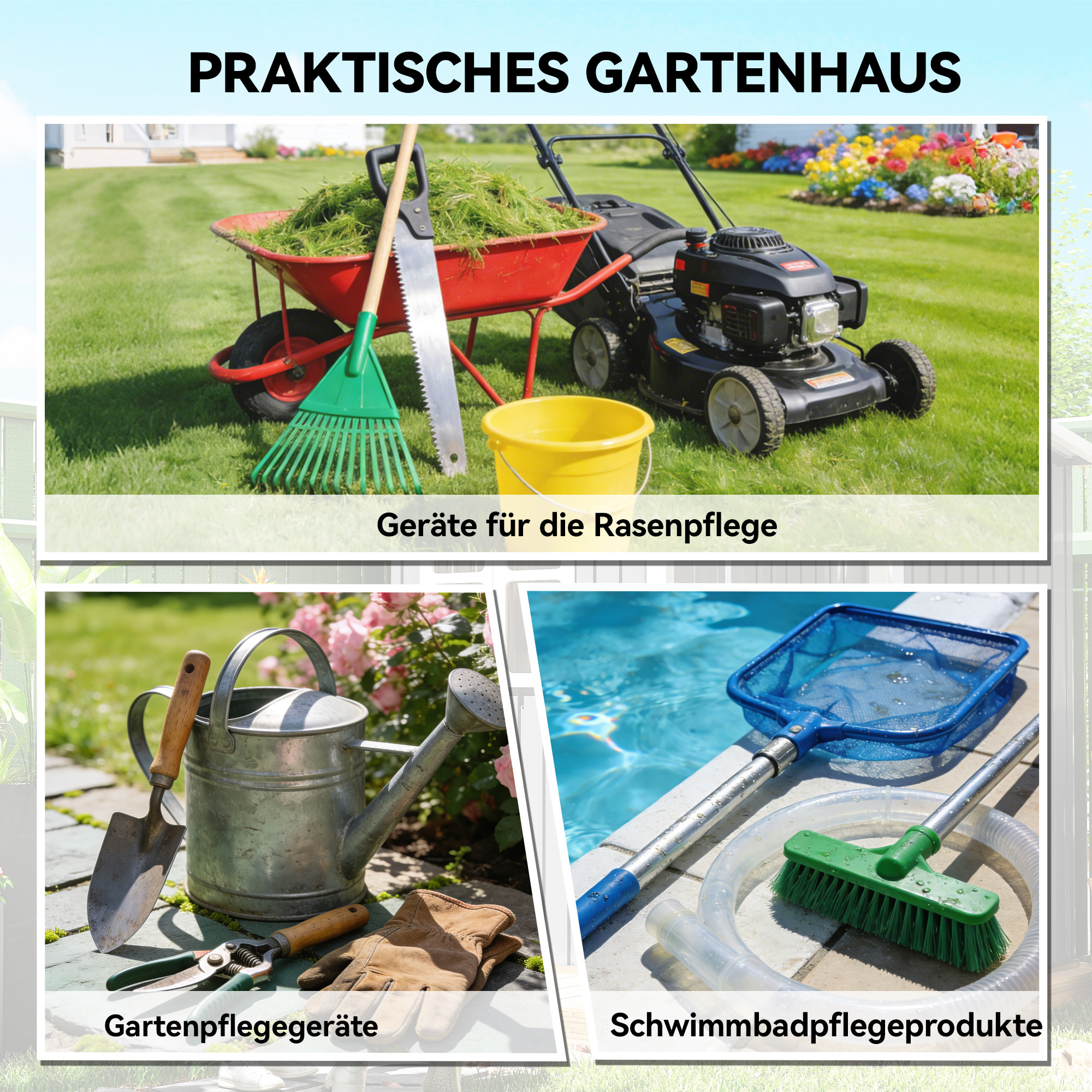 Metall Gerätehaus 1,37 m², abschließbar Geräteschuppen mit Lüftung Pultdach Handschuhen, 163 x 90 x 179 cm