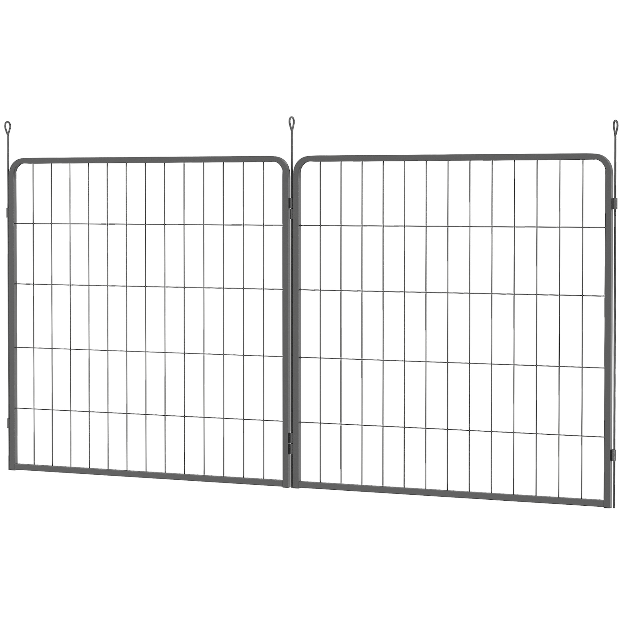 2er-Set Erweiterung für Welpengehege, Hundezaun-Paneele, Haustierspielplatz, Welpenzaun aus Stahl, Grau 2er-Set Erweiterung für Welpengehege, Hundezaun-Paneele, Haustierspielplatz, Welpenzaun aus Stahl, Grau