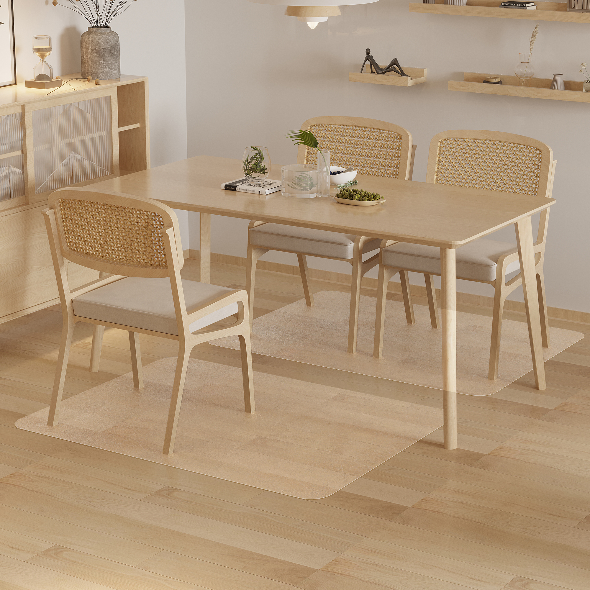 Bodenschutzmatte, rutschfest, 1,5mm dick, 90x120cm, Transparent