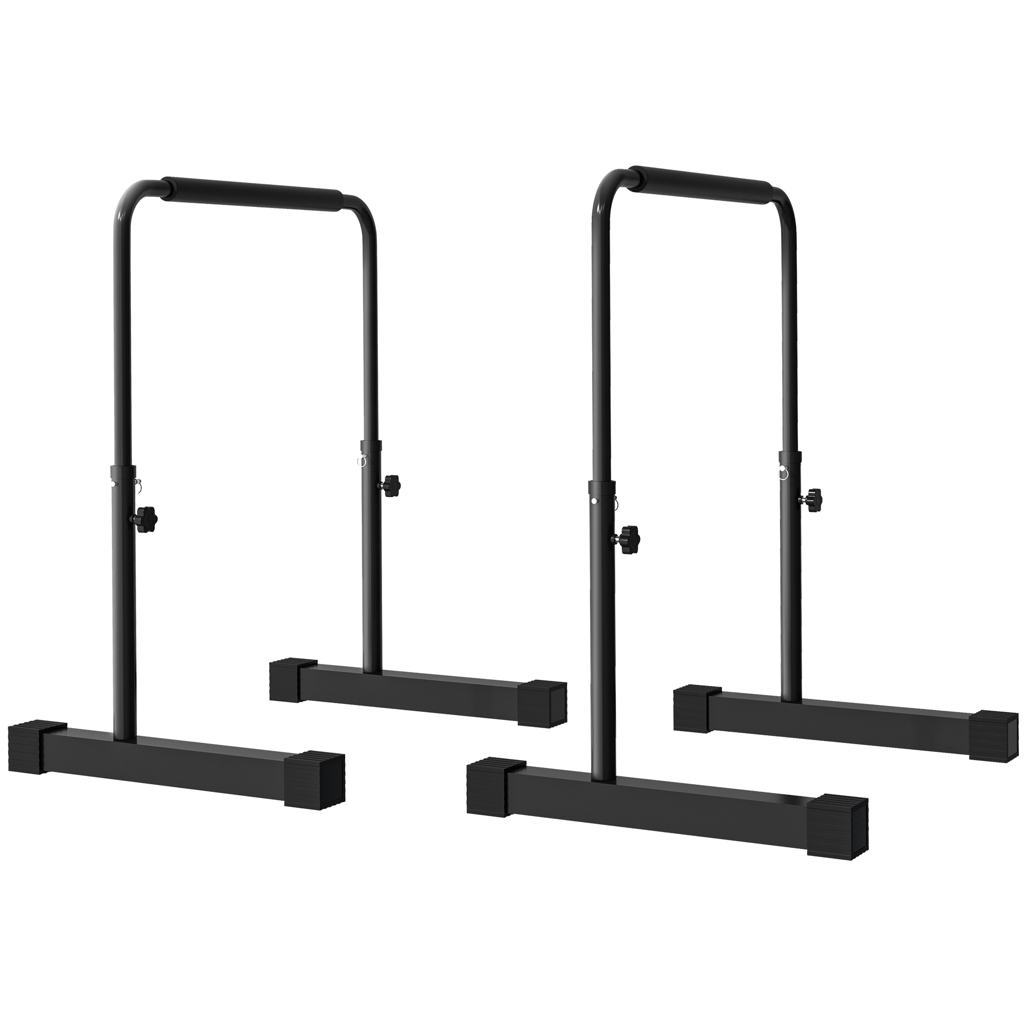 Dip-Station, höhenverstellbar 80-105 cm, leicht, rutschfest, bis 120 kg, Stahl, Schwarz Dip-Station, höhenverstellbar 80-105 cm, leicht, rutschfest, bis 120 kg, Stahl, Schwarz