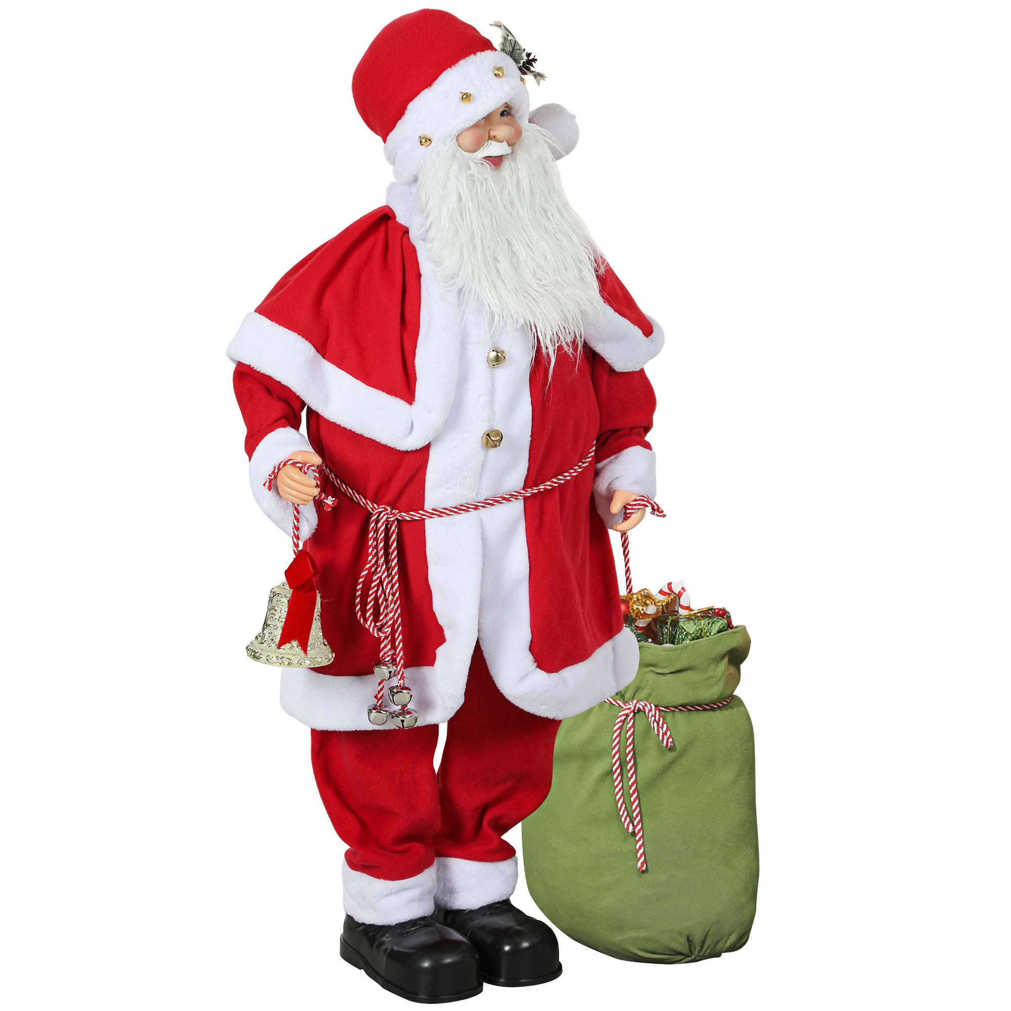 Weihnachtsmannfigur, beweglich, mit Geräuschsensor, Lachen & Musik, 140 cm, Rot Weihnachtsmannfigur, beweglich, mit Geräuschsensor, Lachen & Musik, 140 cm, Rot