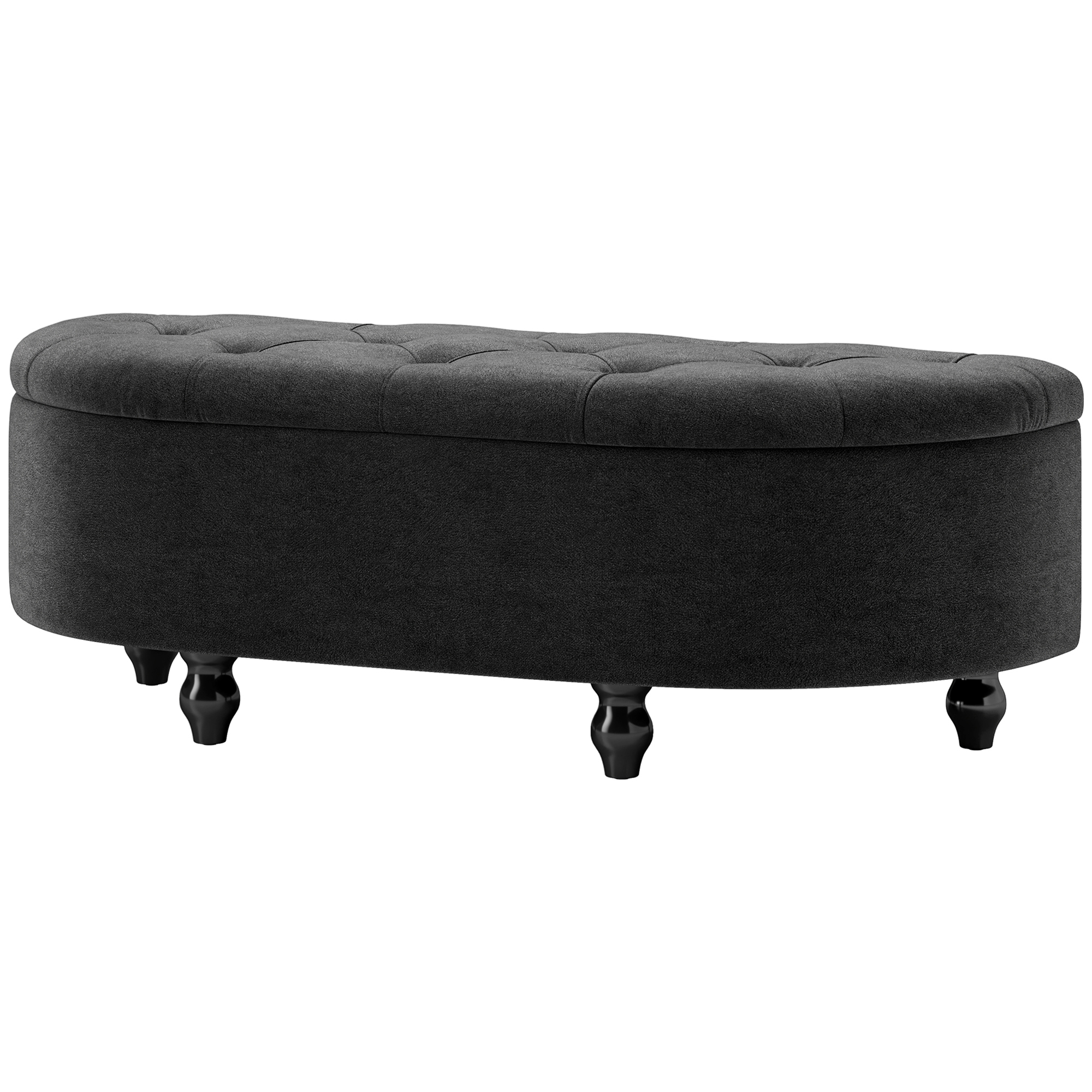 Hocker mit Stauraum, Sitztruhe, gepolstert, soft-close Deckel, Samtoptik, 120 x 46 x 42 cm, Dunkelgrau Hocker mit Stauraum, Sitztruhe, gepolstert, soft-close Deckel, Samtoptik, 120 x 46 x 42 cm, Dunkelgrau