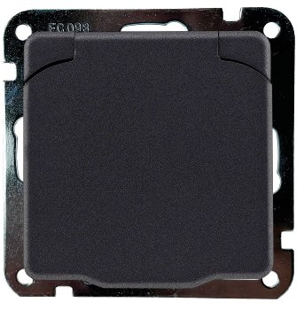 MILOS Schutzkontakt-Steckdose IP40, 250V~/ 16A, mit Deckel, UP, anthrazit