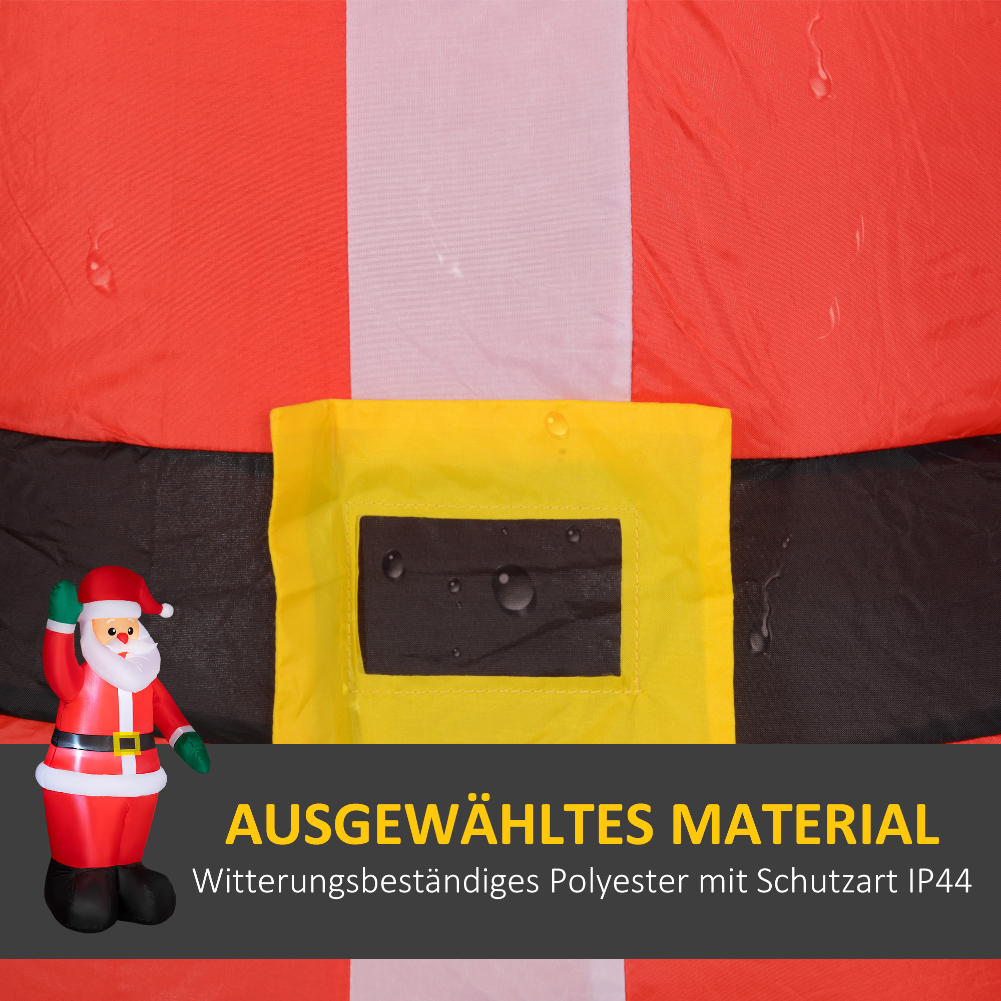 Weihnachtsmann, 1,84 m groß, mit LED-Beleuchtung, selbstaufblasende Gartendeko