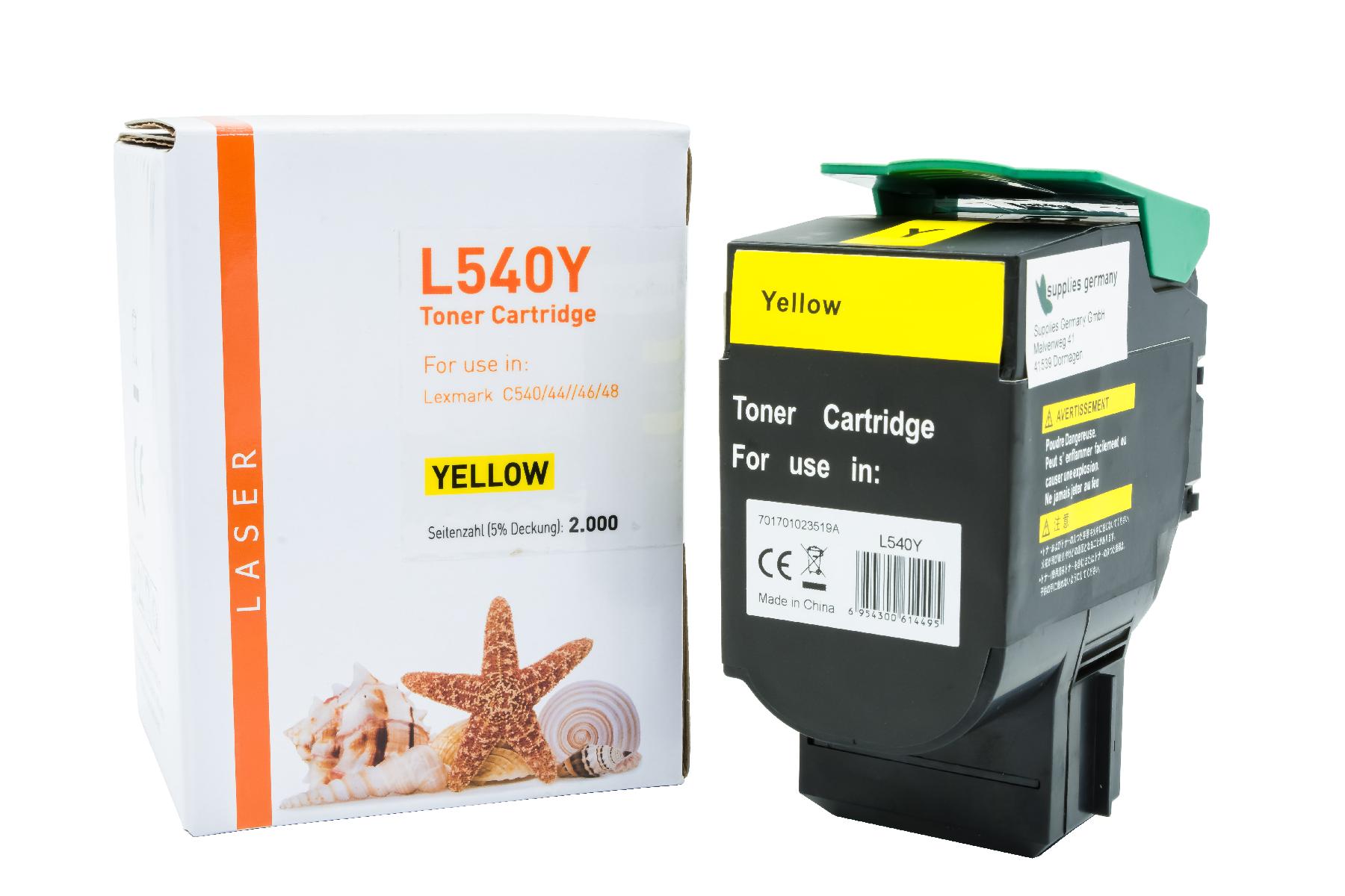C540 alternativ Toner yellow für Lexmark  / C540 / 44 / 46 / 48 / 2.000 Seiten