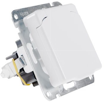 DELPHI Schutzkontakt-Steckdose IP40 / 250V~/ 16A, mit Deckel, UP, weiß