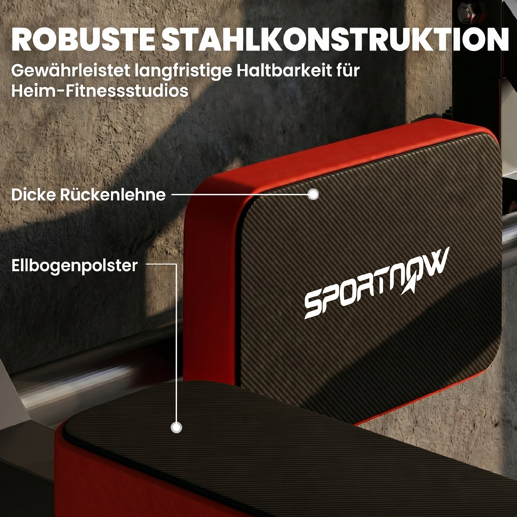 Wand-Klimmzugstange, 2-in-1 Profi-Klimmzug- und Dipstation für das Heimtraining, bis 200 kg, Rot