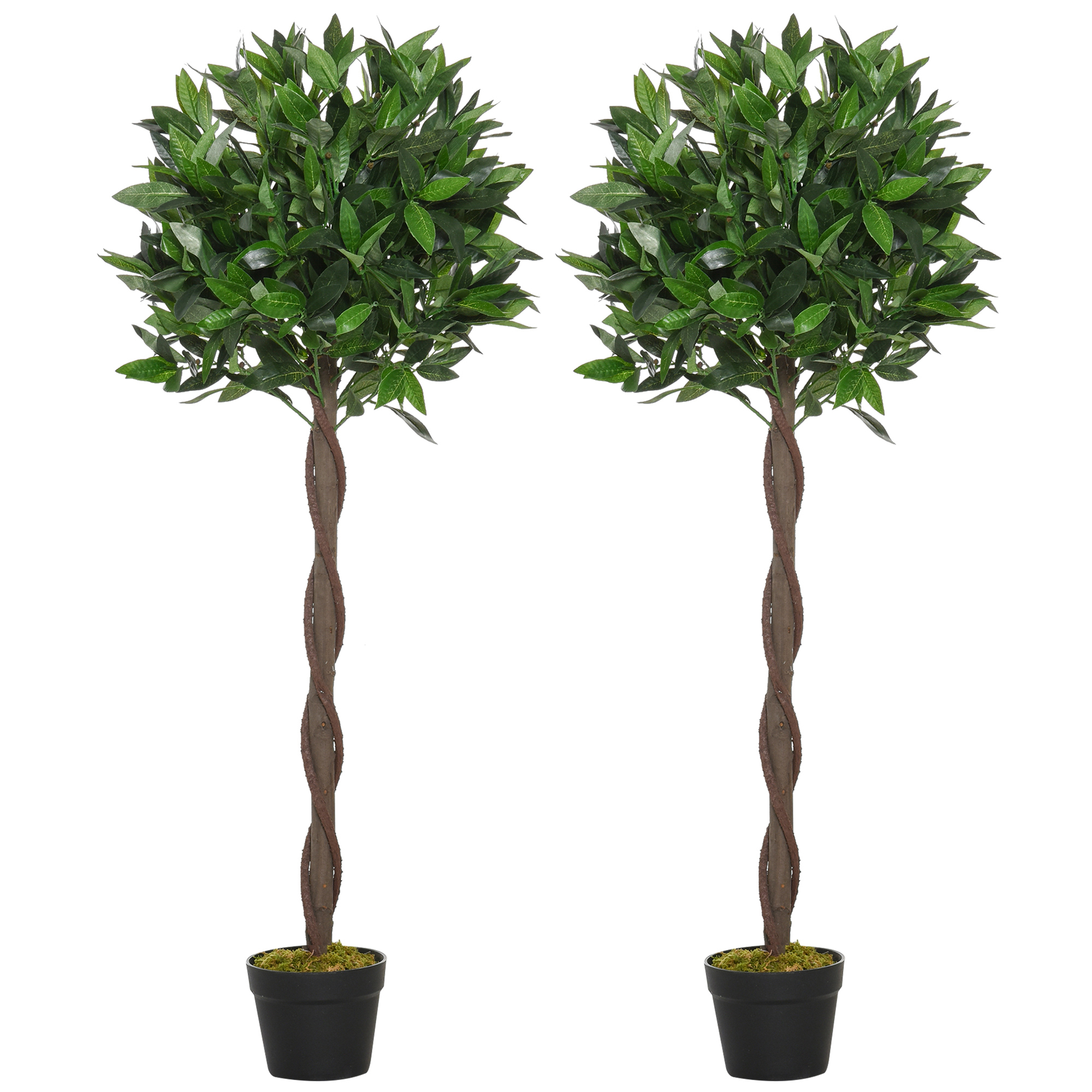 2er-Set künstlicher Lorbeerbaum, 120 cm, Kunstpflanzen im Zementtopf, Kunststoff-Pflanzen für drinnen und draußen, Grün 2er-Set künstlicher Lorbeerbaum, 120 cm, Kunstpflanzen im Zementtopf, Kunststoff-Pflanzen für drinnen und draußen, Grün