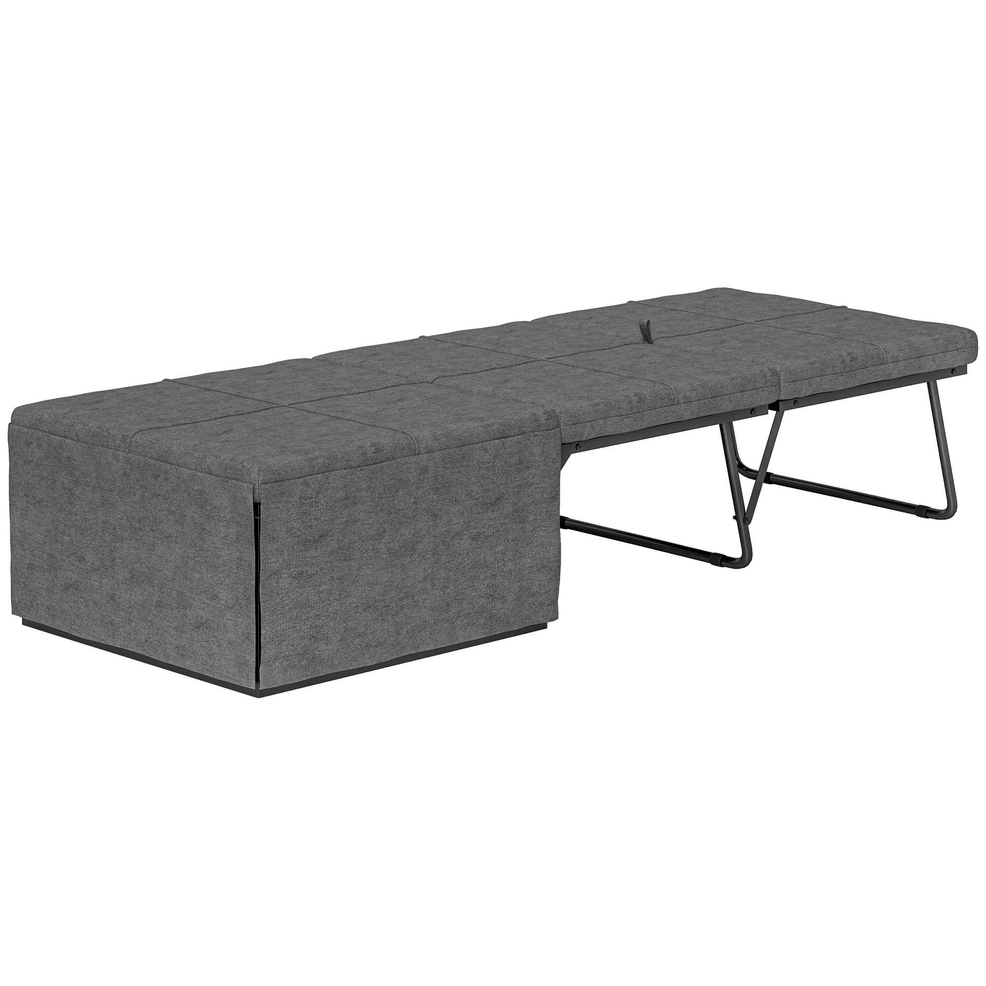 Klappbett, mit Matratze und Schutzabdeckung, 190 x 69 x 38,5 cm, Grau Klappbett, mit Matratze und Schutzabdeckung, 190 x 69 x 38,5 cm, Grau
