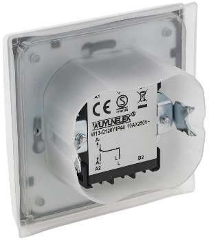 DELPHI Wechsel-Schalter IP44 / 250V~/ 10A, inkl. Rahmen, UP, silber