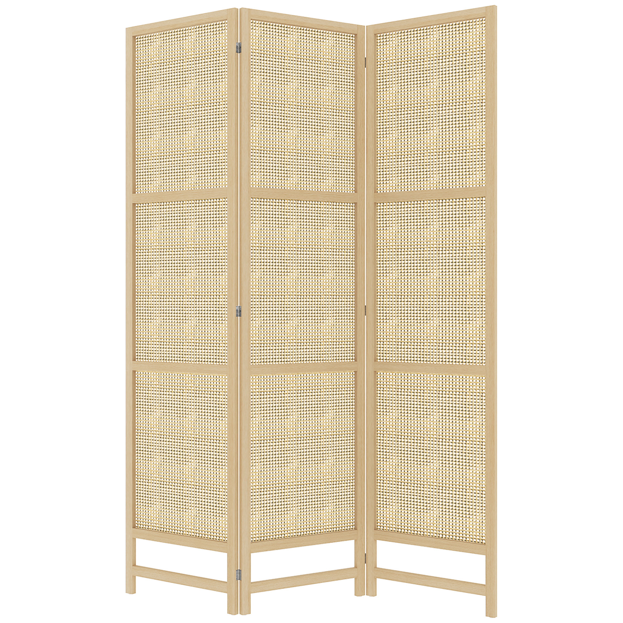 3-teiliger Raumteiler, 180 cm faltbarer Wandschirm, Freistehender Raumtrenner mit handgewebtem Design für Zuhause, Natur 3-teiliger Raumteiler, 180 cm faltbarer Wandschirm, Freistehender Raumtrenner mit handgewebtem Design für Zuhause, Natur