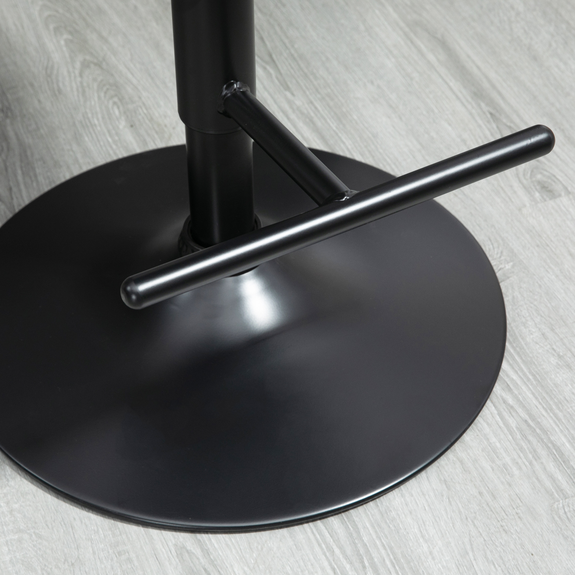 Barhocker 2er Set, Gepolstert Barstuhl aus Stahl und Massivholz, Höhenverstellbar Küchenstühle mit Fußstütze, 360° Drehbar, Tresenhocker für Küche, Wohnzimmer, Esszimmer, Schwarz+Kaffee