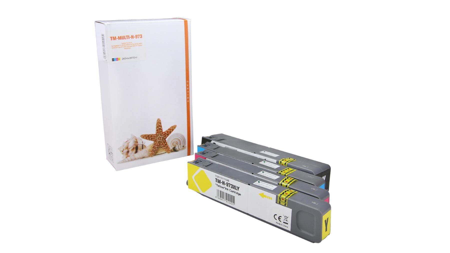 Multipack 973XL alternativ Tinte für HP / L0S07AE /F6T81AE/82/83 / BK240/ C,M,Y110