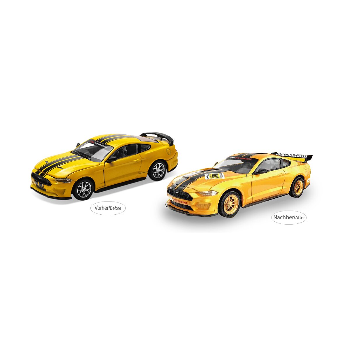 Ford Mustang GT Diecast 1:42 gelb 2in1 Ford Mustang GT Diecast 1:42 gelb 2in1