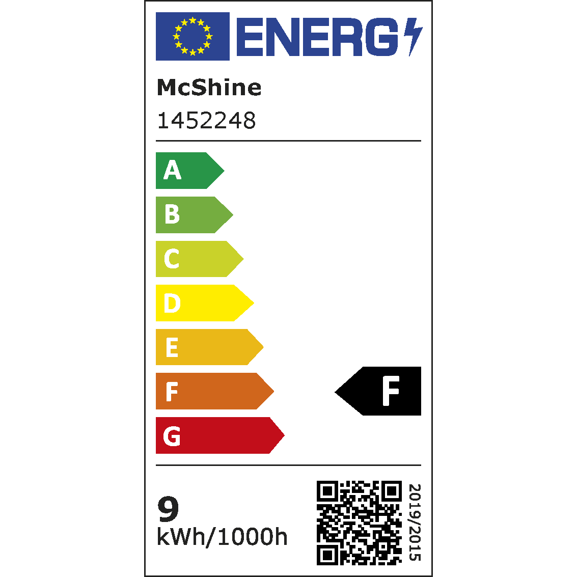 LED Glühlampe McShine, E27, 9W, 850lm, 240°, 3000K, warmweiß, Ø60x109mm