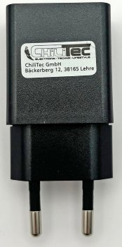 Stecker-Netzteil mit USB "CTN-0510", Ein 110-240V~, Aus 5V=, 1A, 5W, schwarz