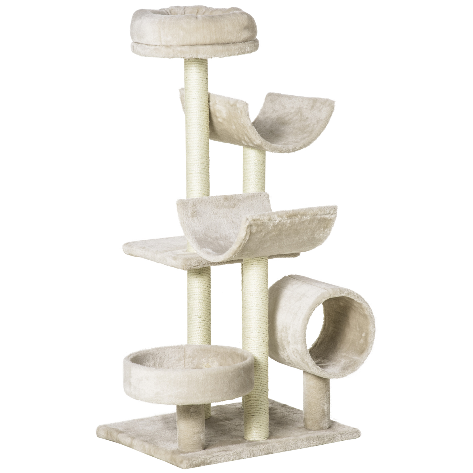 Katzenbaum Katzenkratzbaum Katzen Kletterbaum Kratzbaum Spielzeug Tunnel Beige L50 x B40 x H105 cm Katzenbaum Katzenkratzbaum Katzen Kletterbaum Kratzbaum Spielzeug Tunnel Beige L50 x B40 x H105 cm