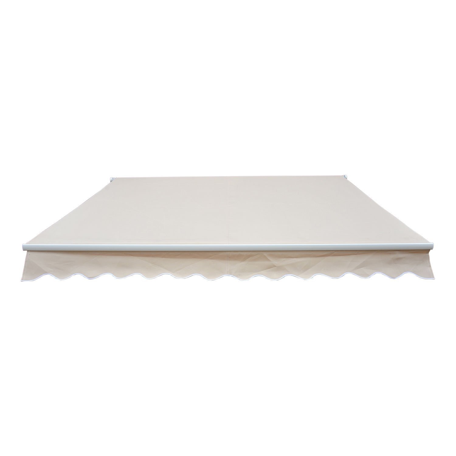 Gelenkarmmarkise Verstellbare Klemmmarkise Terrassenmarkise 4,5 x 3m Sonnenschutz mit Kurbel, Balkonmarkise, Beige