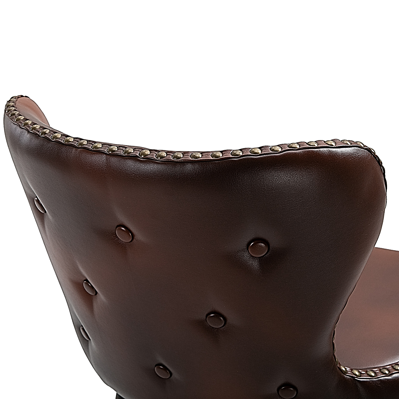 2er-Set Barhocker mit Fußstütze, Barstuhl mit Rückenlehne, Bistrohocker, Esszimmerstuhl, Tresenhocker, Kunstleder, Braun, 52 x 53 x 101 cm