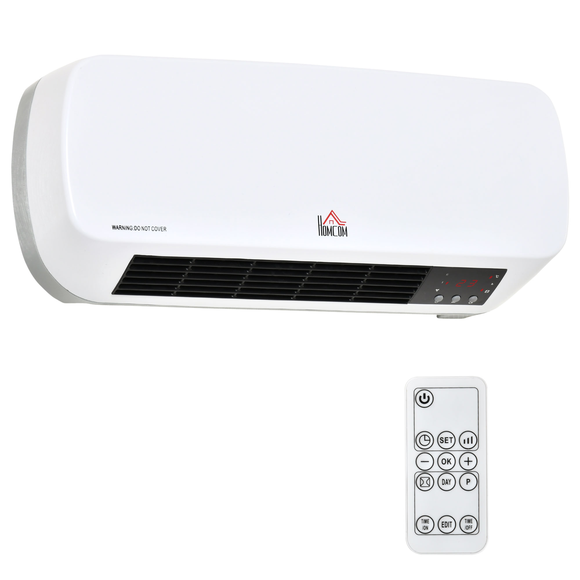 Heizlüfter zur Wandmontage 2000W mit Fernbedienung 2 Heizmodus LED-Display 12h Timer für Badezimmer Heizlüfter zur Wandmontage 2000W mit Fernbedienung 2 Heizmodus LED-Display 12h Timer für Badezimmer