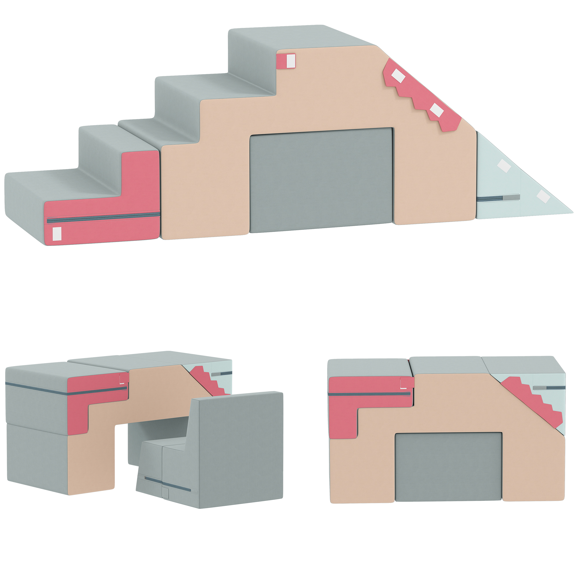 2-teiliges weiches Spielblöcke-Set für Kleinkinder, Kunstleder, Schaumstoff, zum Klettern, Bauen, Spielen, Bunt 2-teiliges weiches Spielblöcke-Set für Kleinkinder, Kunstleder, Schaumstoff, zum Klettern, Bauen, Spielen, Bunt