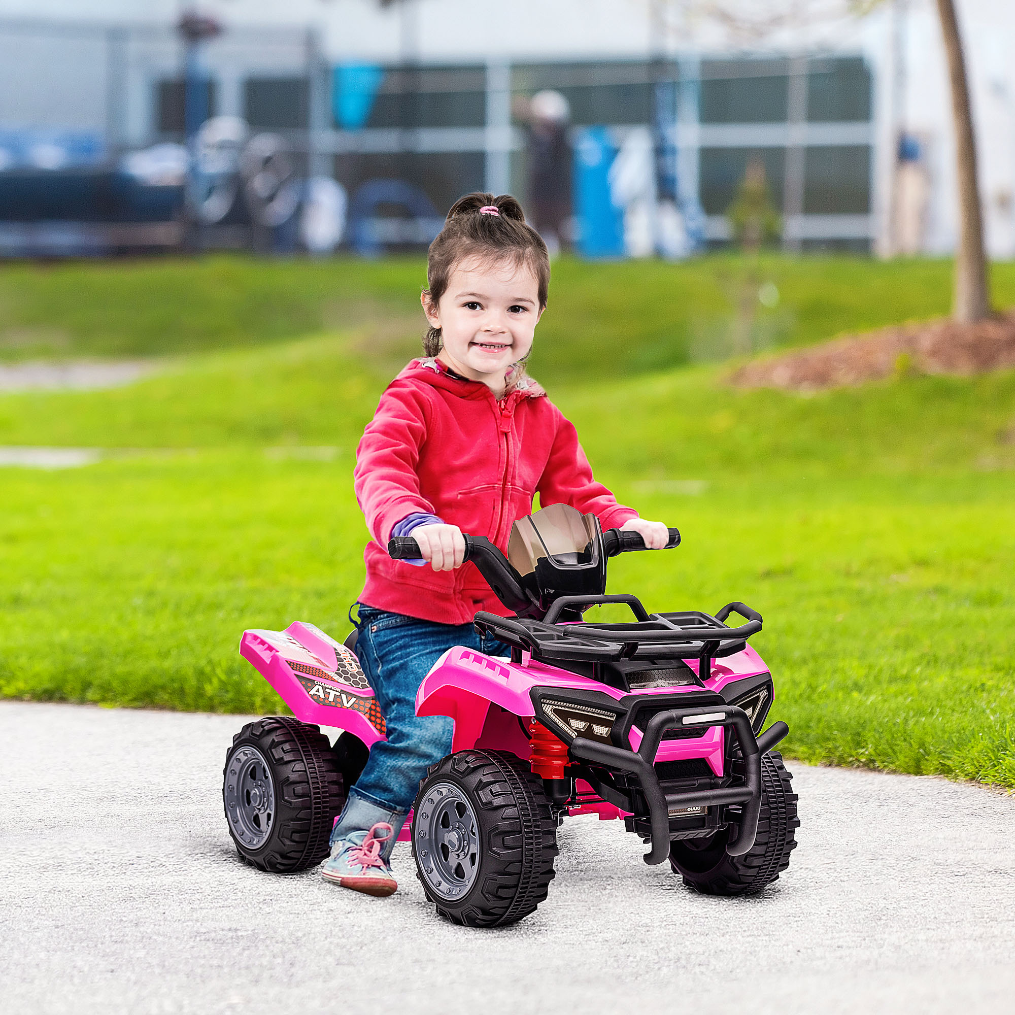 Kinder Quad Elektro 6V Kinderquad mit Vorwärtsfunktion, Musik, Elektro-Quad für Kinder 1,5-3 Jahre Rosa