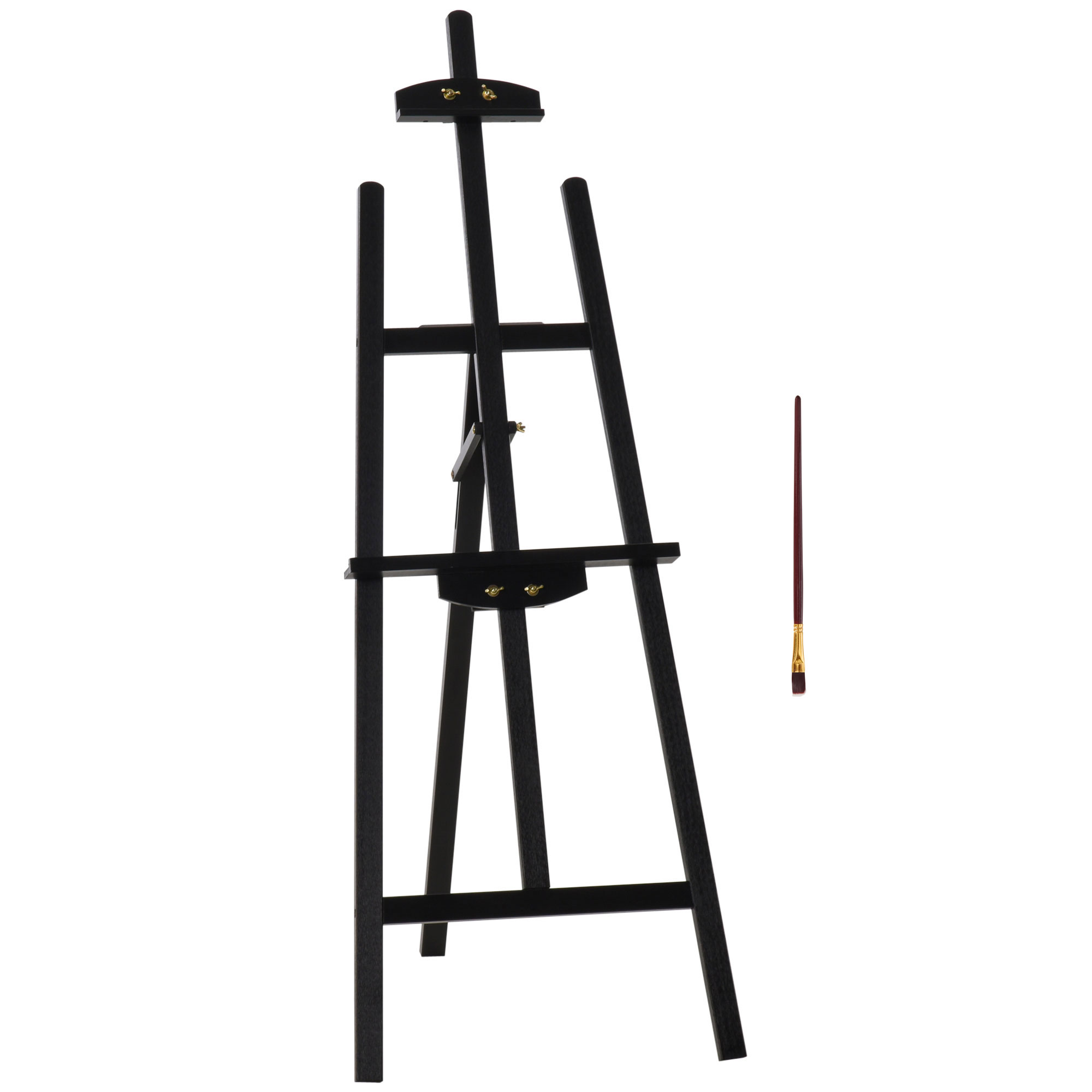 Staffelei Holz 134,5 cm hoch Holzstaffelei für Leinwände bis 108 cm Feldstaffelei Atelierstaffelei für Malerei, Skizze, Hochzeit, Ausstellung Schwarz Staffelei Holz 134,5 cm hoch Holzstaffelei für Leinwände bis 108 cm Feldstaffelei Atelierstaffelei für Malerei, Skizze, Hochzeit, Ausstellung Schwarz