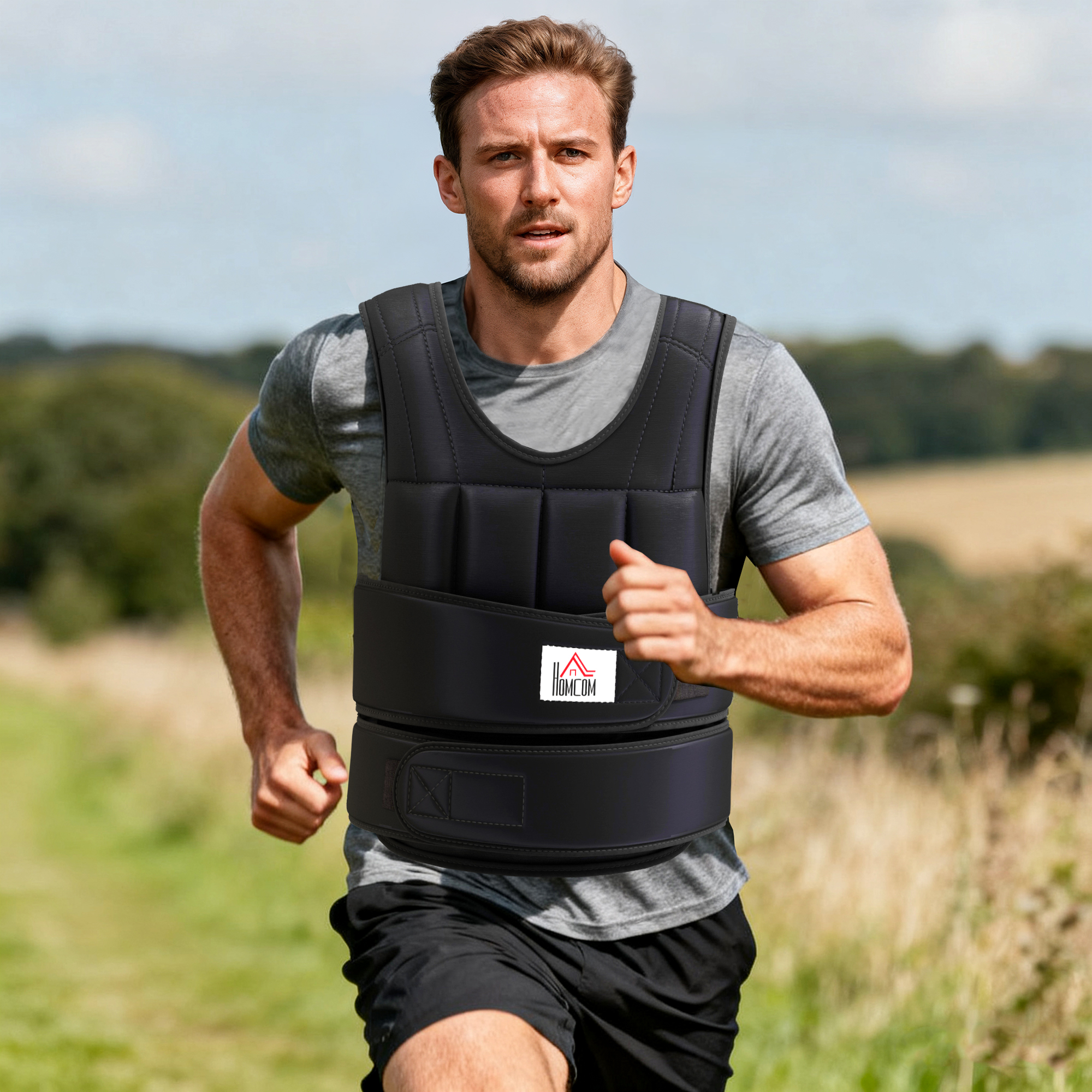 Gewichtsweste 20 KG verstellbare Trainingsweste mit herausnehmenbar Gewichten Schwarz