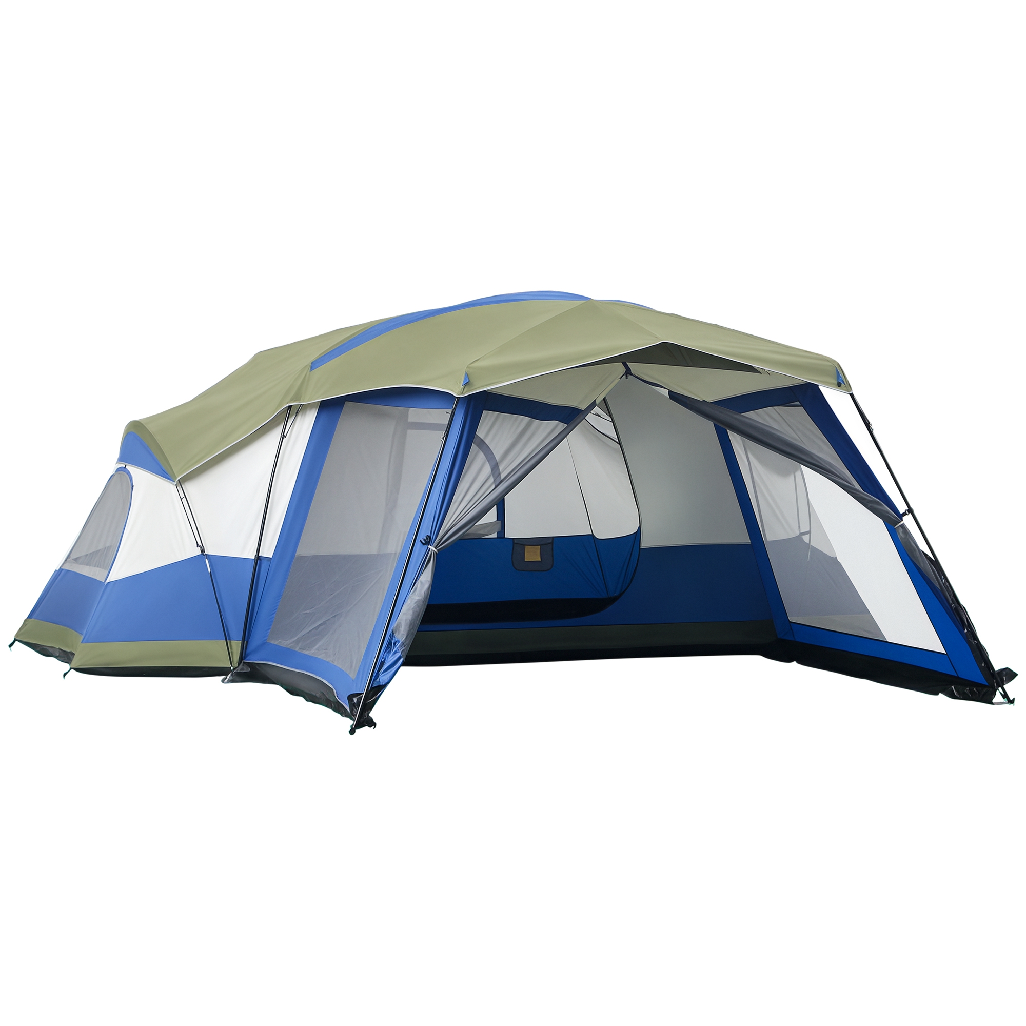 Camping Zelt 6-8 Personen Zelt Familienzelt mit Vorraum 2 Fenster Kuppelzelt Kunstleder3000mm für Trekking Festival Glasfaser Blau 518 x 487 x 237 cm Camping Zelt 6-8 Personen Zelt Familienzelt mit Vorraum 2 Fenster Kuppelzelt Kunstleder3000mm für Trekking Festival Glasfaser Blau 518 x 487 x 237 cm