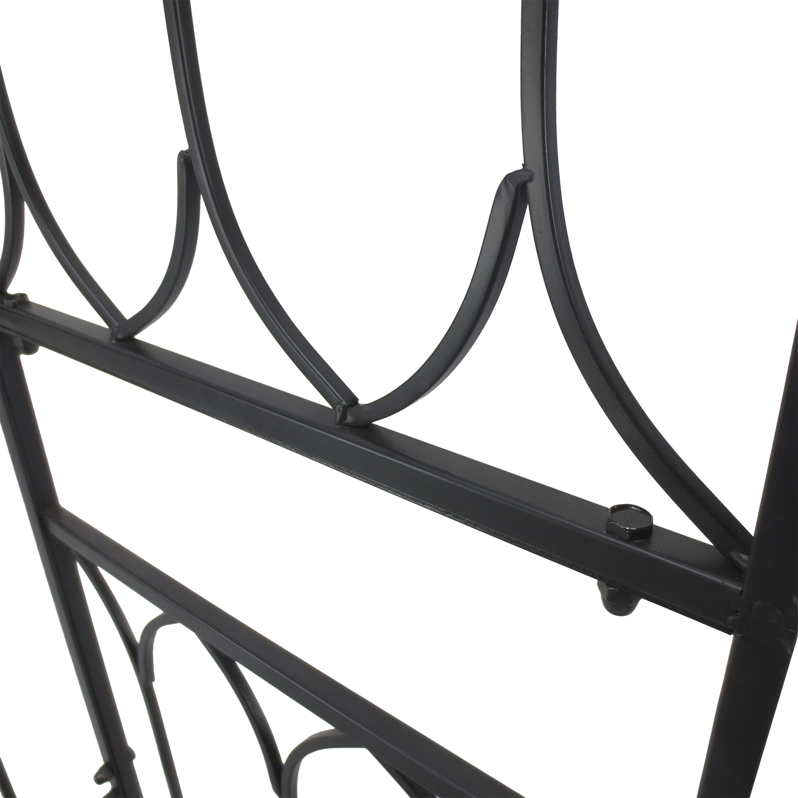 Rosenbogen mit Bank Rosenbank Laubenbank Philosophenbank Rankgitter Rankhilfe Gartenbank Metall Schwarz 115 x 50 x 203 cm