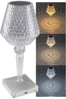 LED Akku-Tischleuchte "Foco Guapa" / Li-Akku, Weiß & Warmweiß, ØxH 11x26cm