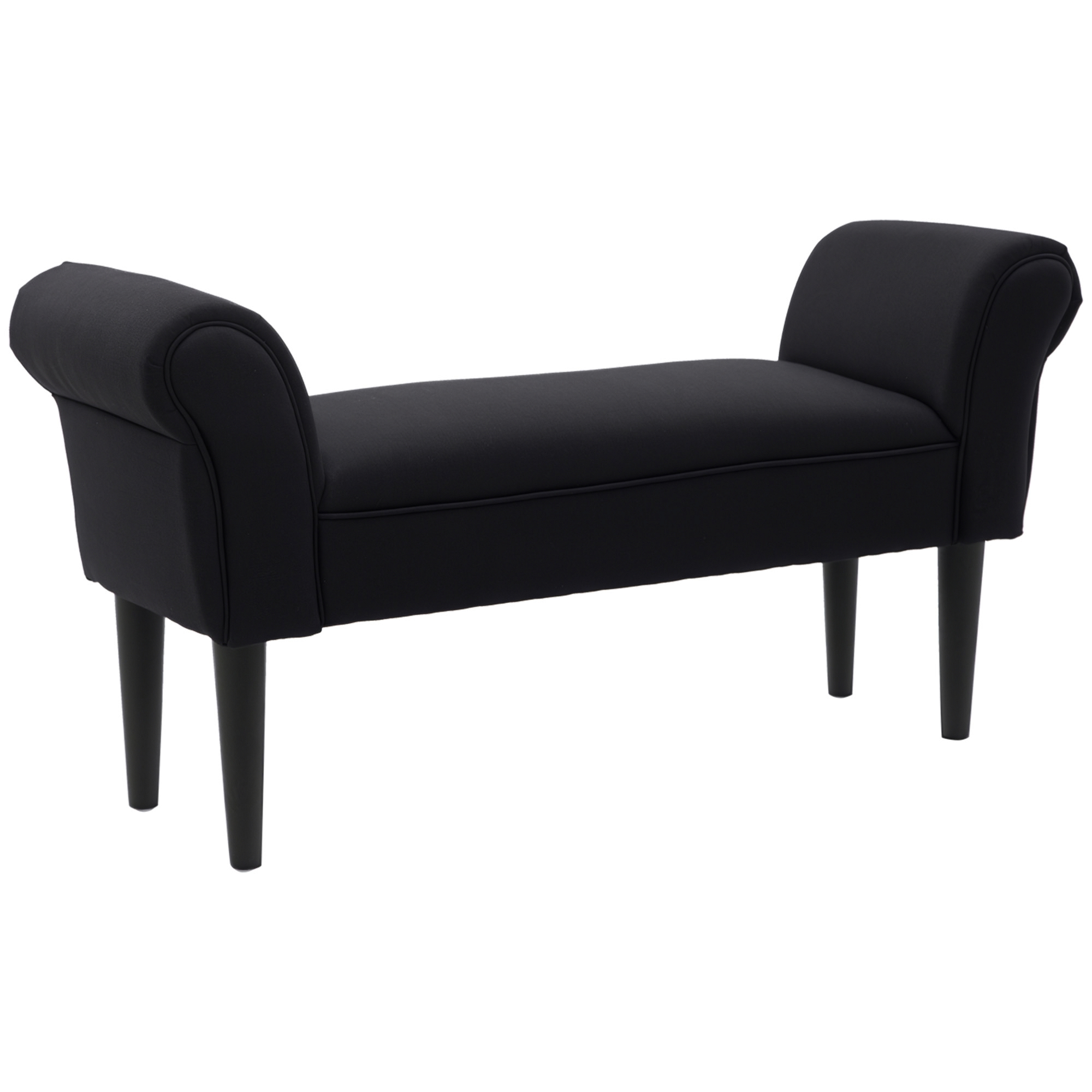 Sitzbank, Bettbank, zeitloses Design, weiche Polsterung, bis 130 kg, schwarz, 102 x 36 x 51 cm