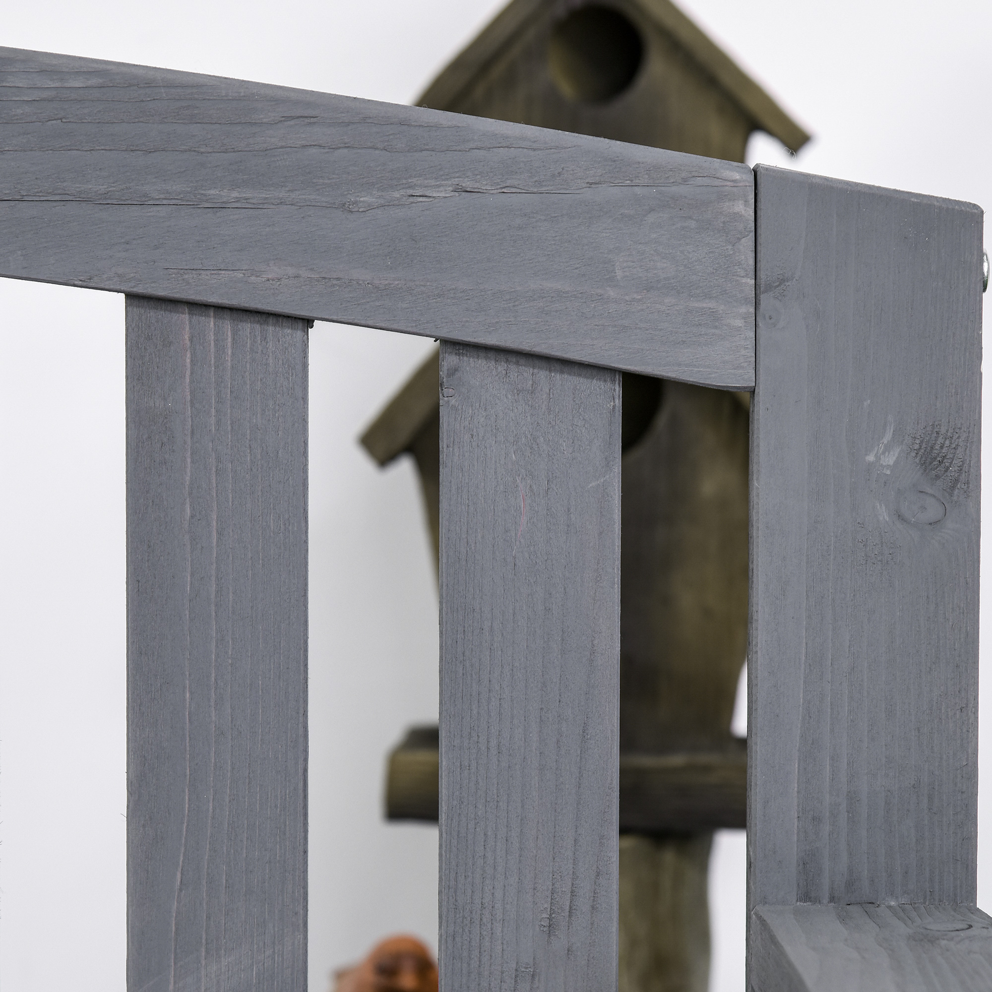 2-Sitzer Gartenbank Holz, wetterfest Sitzbank, Gartenmöbel mit Rückenlehnen, 240 kg belastbar 143 x 51 x 85 cm, Grau